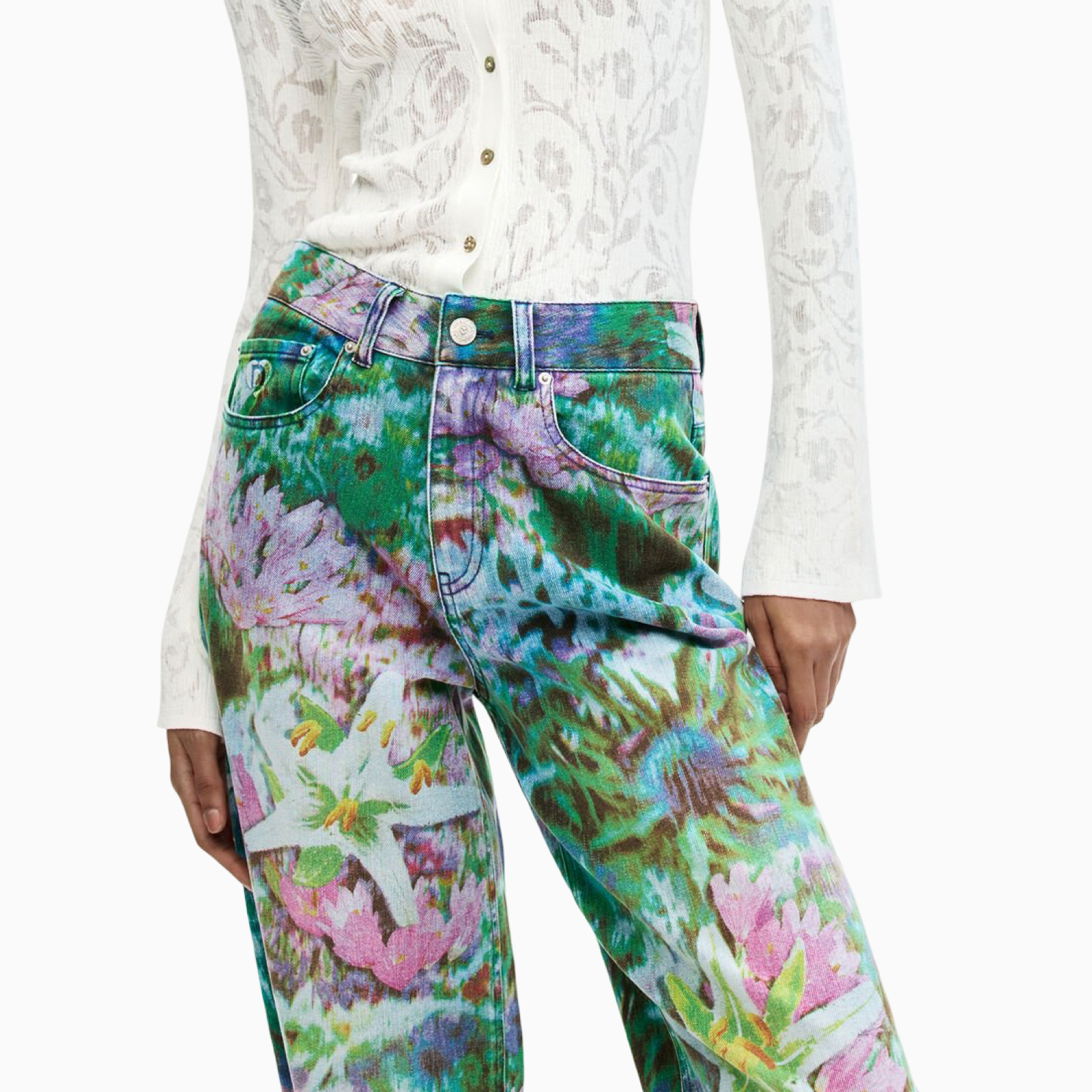 Дамски панталон Desigual Women Trousers 26SWDD17 5053 Close-Up