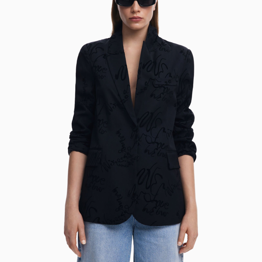 Дамско черно сако Desigual 25SWEW22