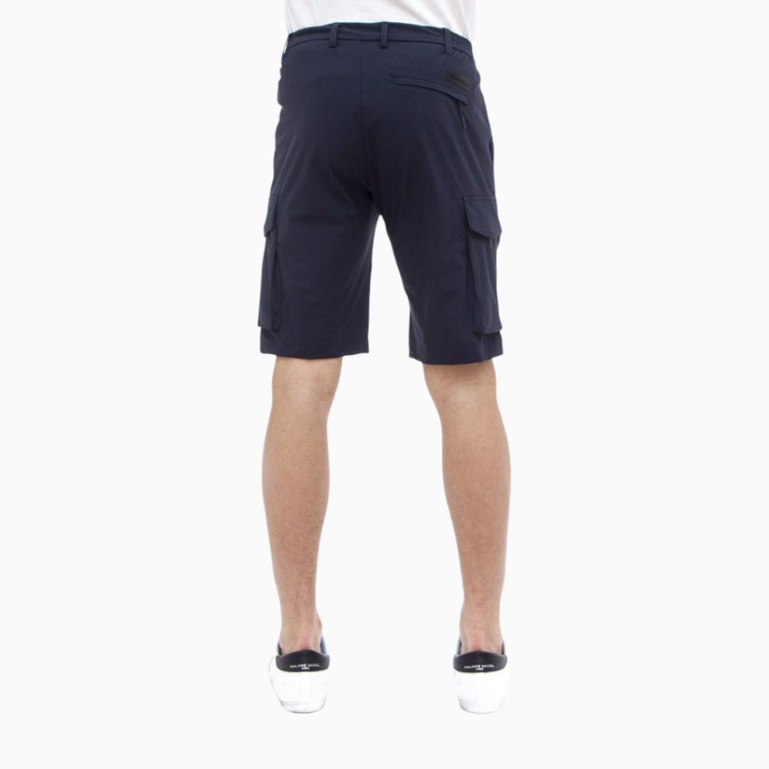 Мъжки карго къси панталони в тъмносиньо Men’s cargo shorts People of Shibuya in dark blue Back view