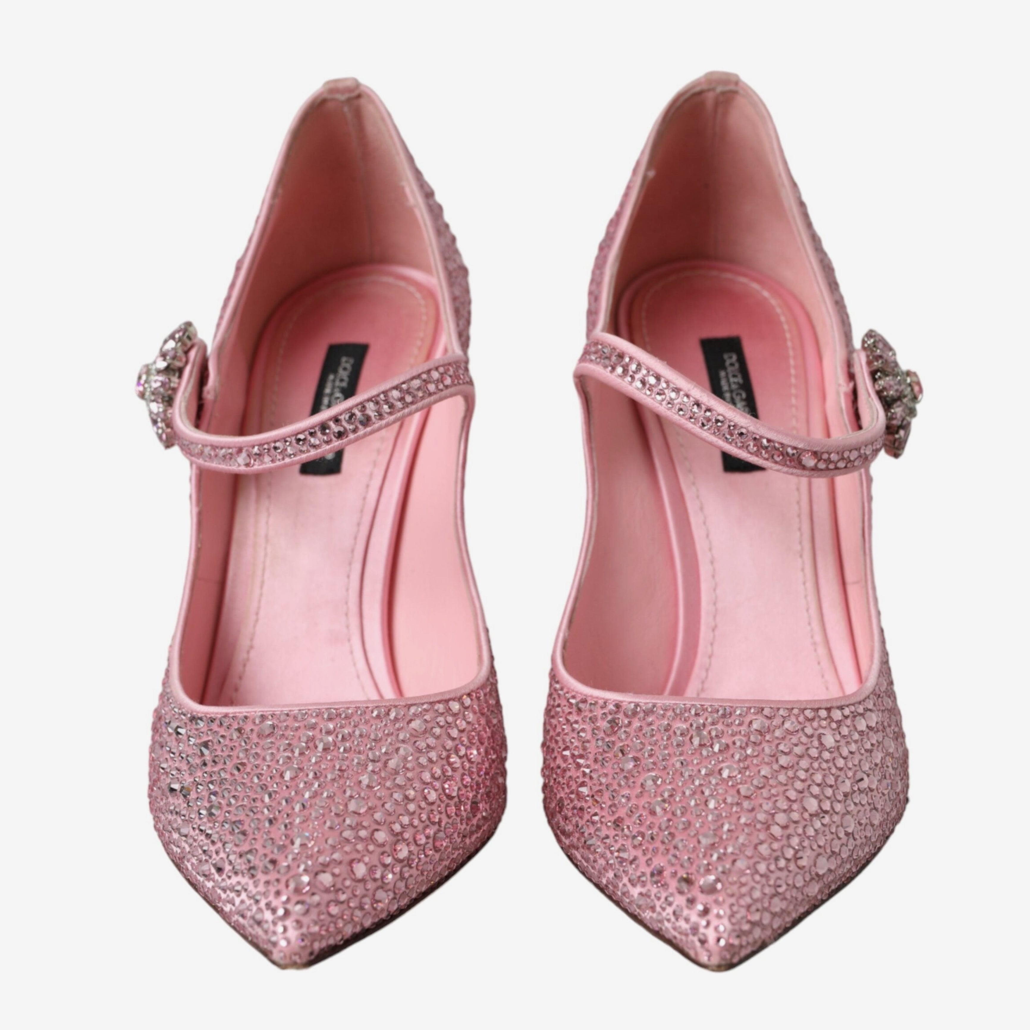 Дамски обувки на висок ток с кристали в розово DOLCE & GABBANA Women’s Pink Strass Crystal Heels