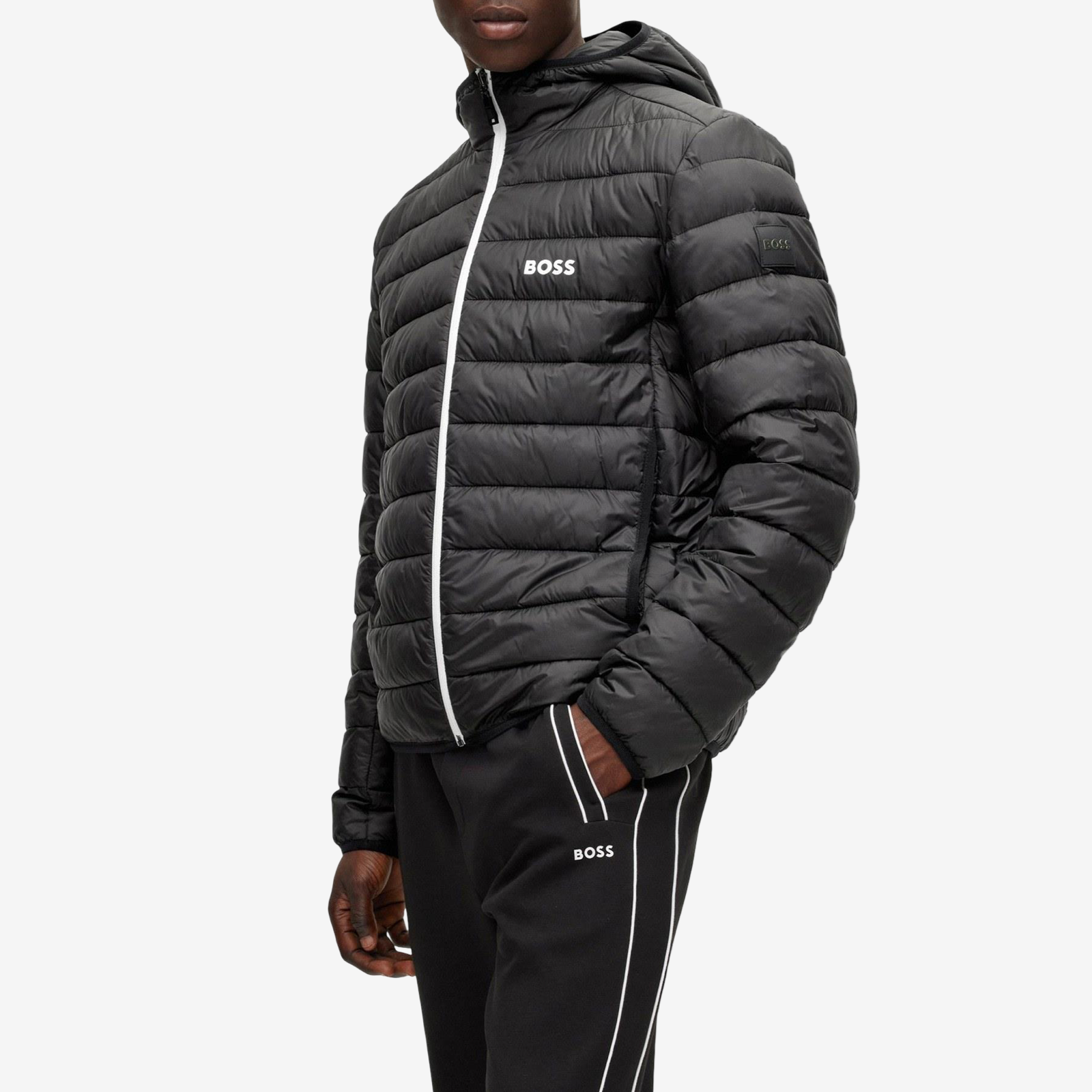 Мъжко зимно черно яке Boss Men Jacket 50472472 Side View