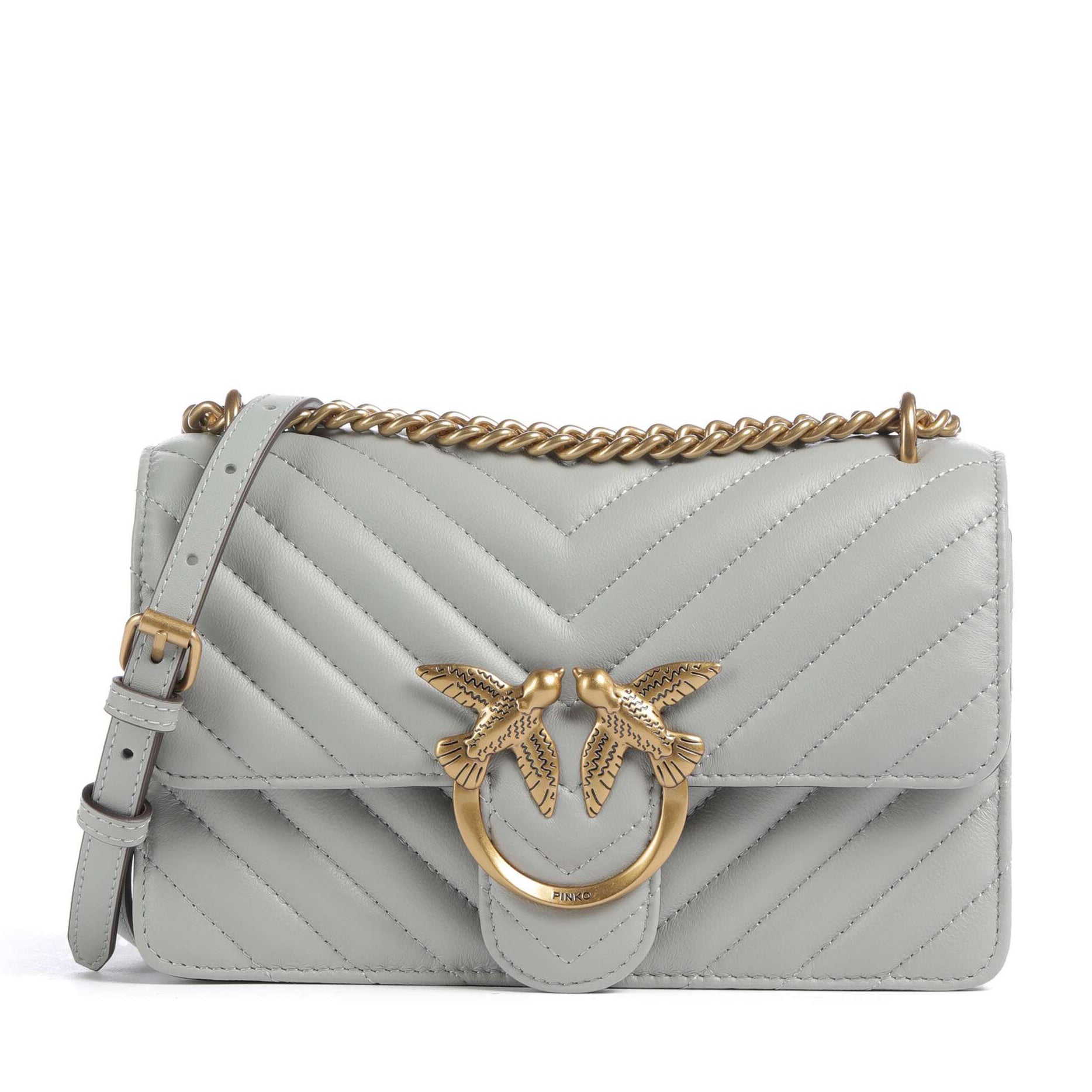 Дамска чанта Women’s shoulder bag PINKO Love Mini 100074 A0GK K32Q Gray front view