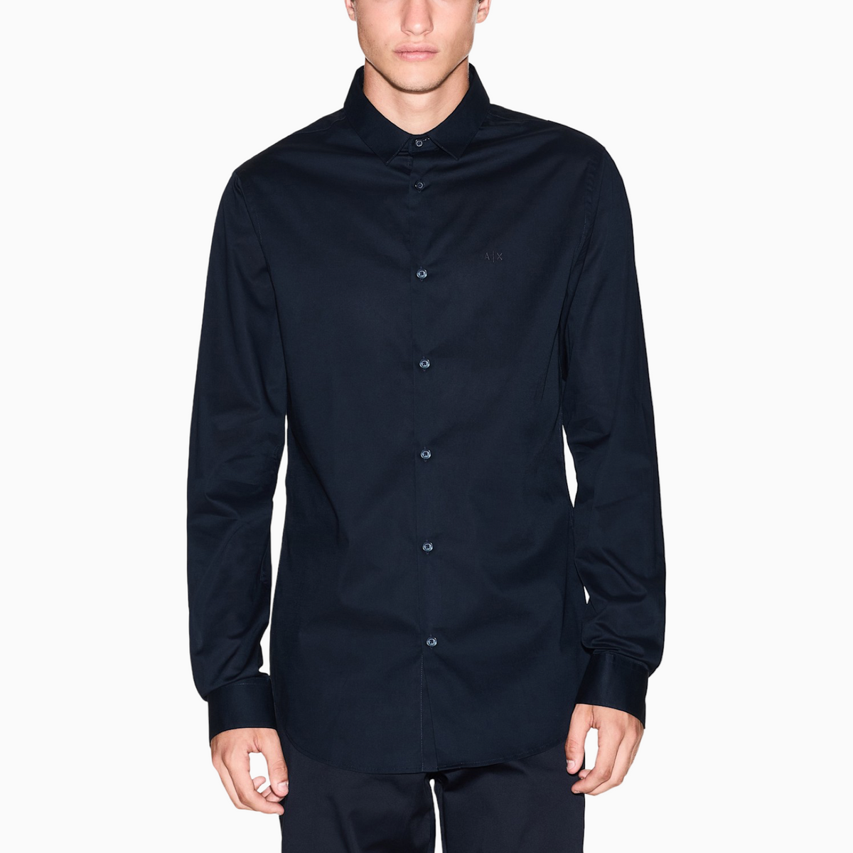 Мъжка тъмно синя риза Armani Exchange Men Shirt 8NZCBD ZN10Z 1510 Front View