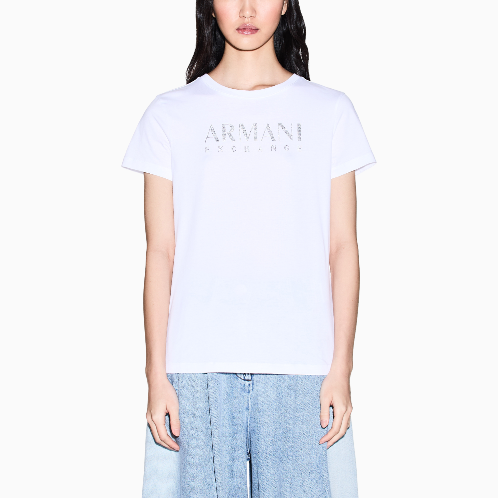 Дамска бяла тениска Armani Exchange  Women T-shirt XW002294 AF17172 U0002 Front View