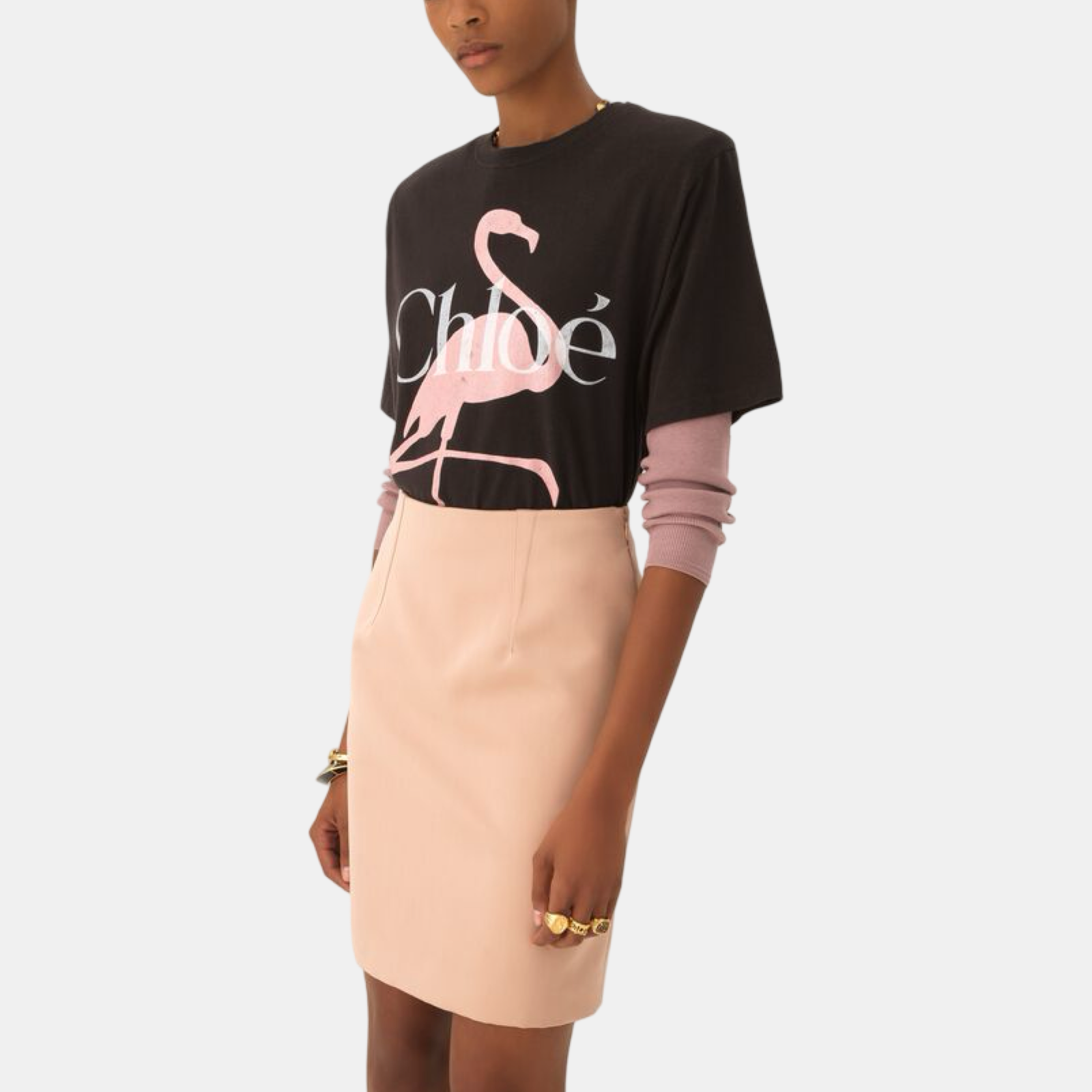 Chloé Generous Logo T-Shirt CH26SJH20807070 Side View