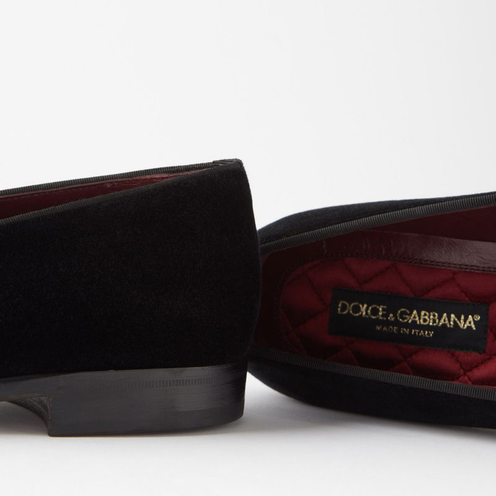Мъжки черни велурени мокасини Dolce & Gabbana Black Suede Men Loafers Close-Up