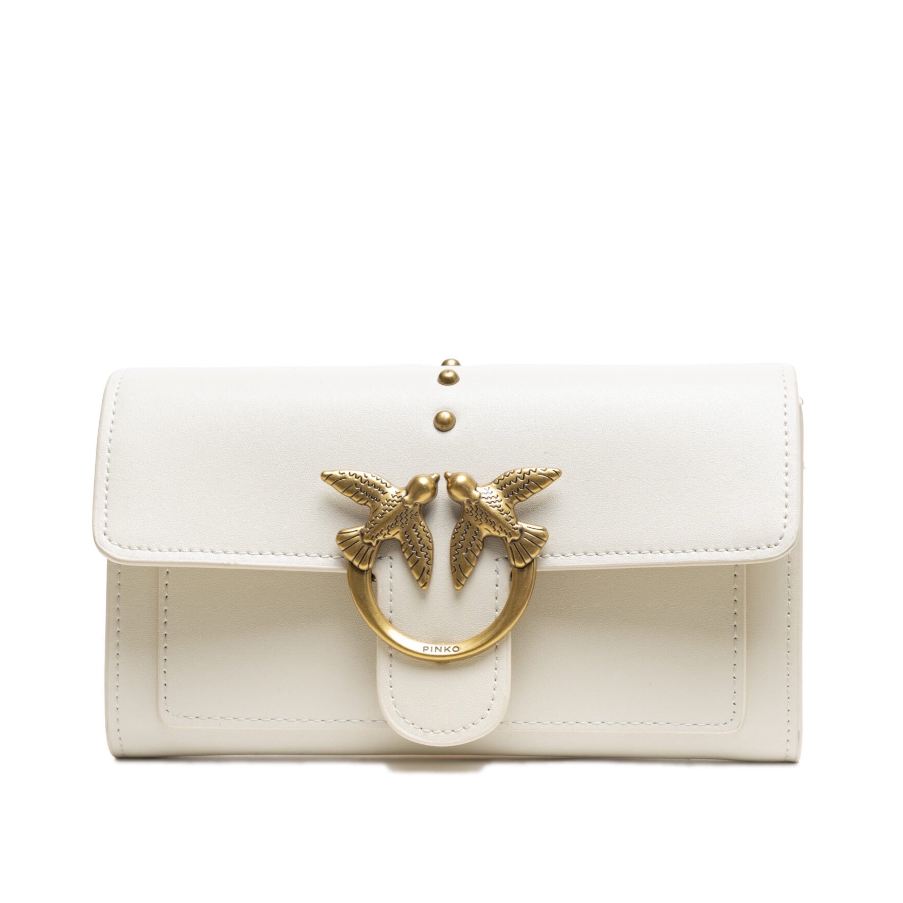 Дамска чантичка Women’s crossbody bag PINKO Love One Simply Mini Bag 1P22AM Y6XT Z14 White front view