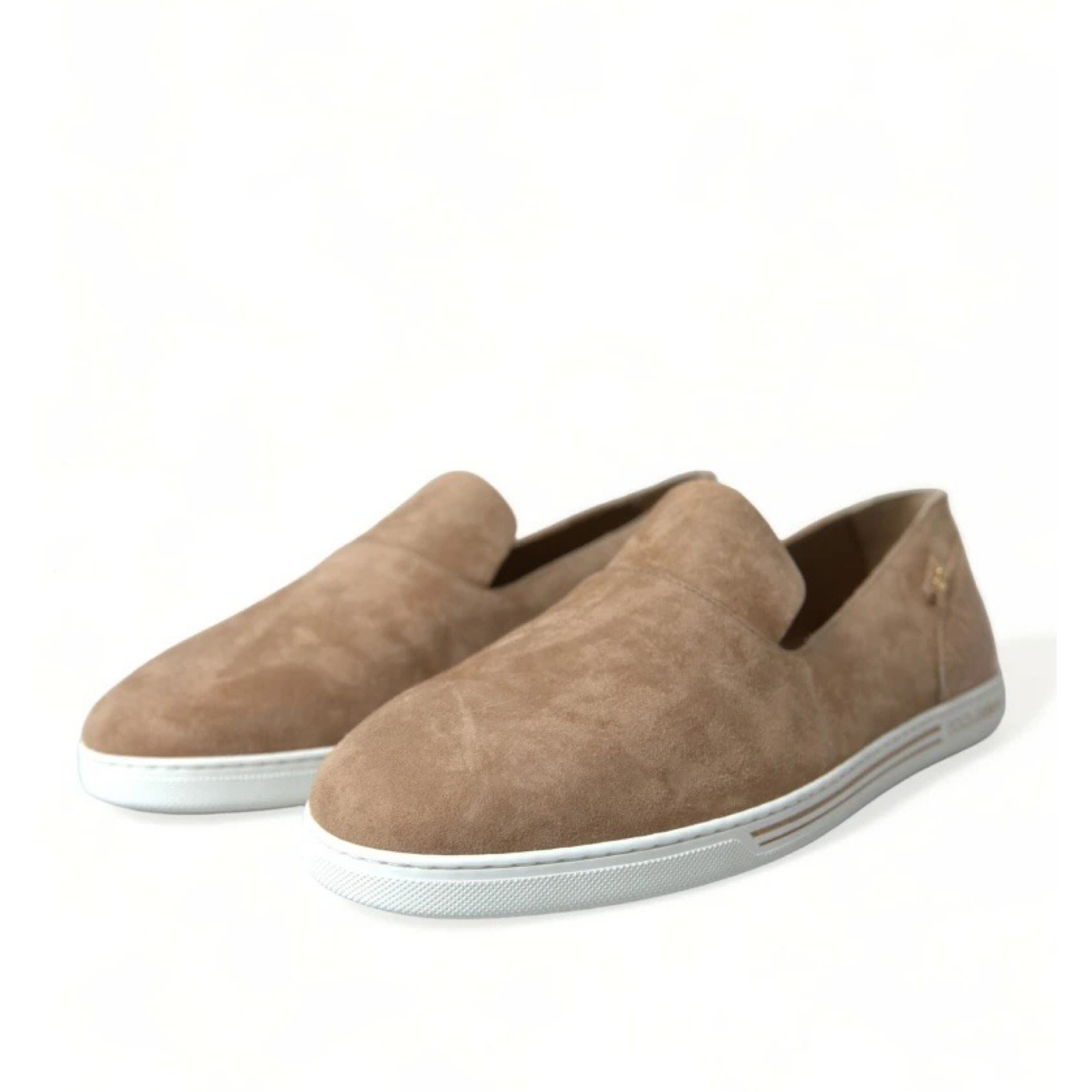 Dolce & Gabbana Beige Suede Caiman Men Loafers Medial View