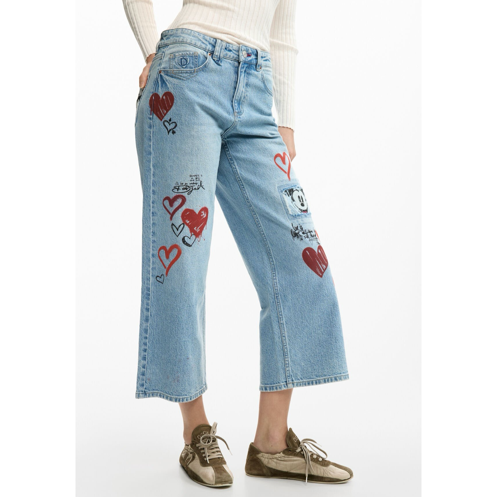 Дамски дънки Desigual Women Jeans 26SWDD16 5053 Side View