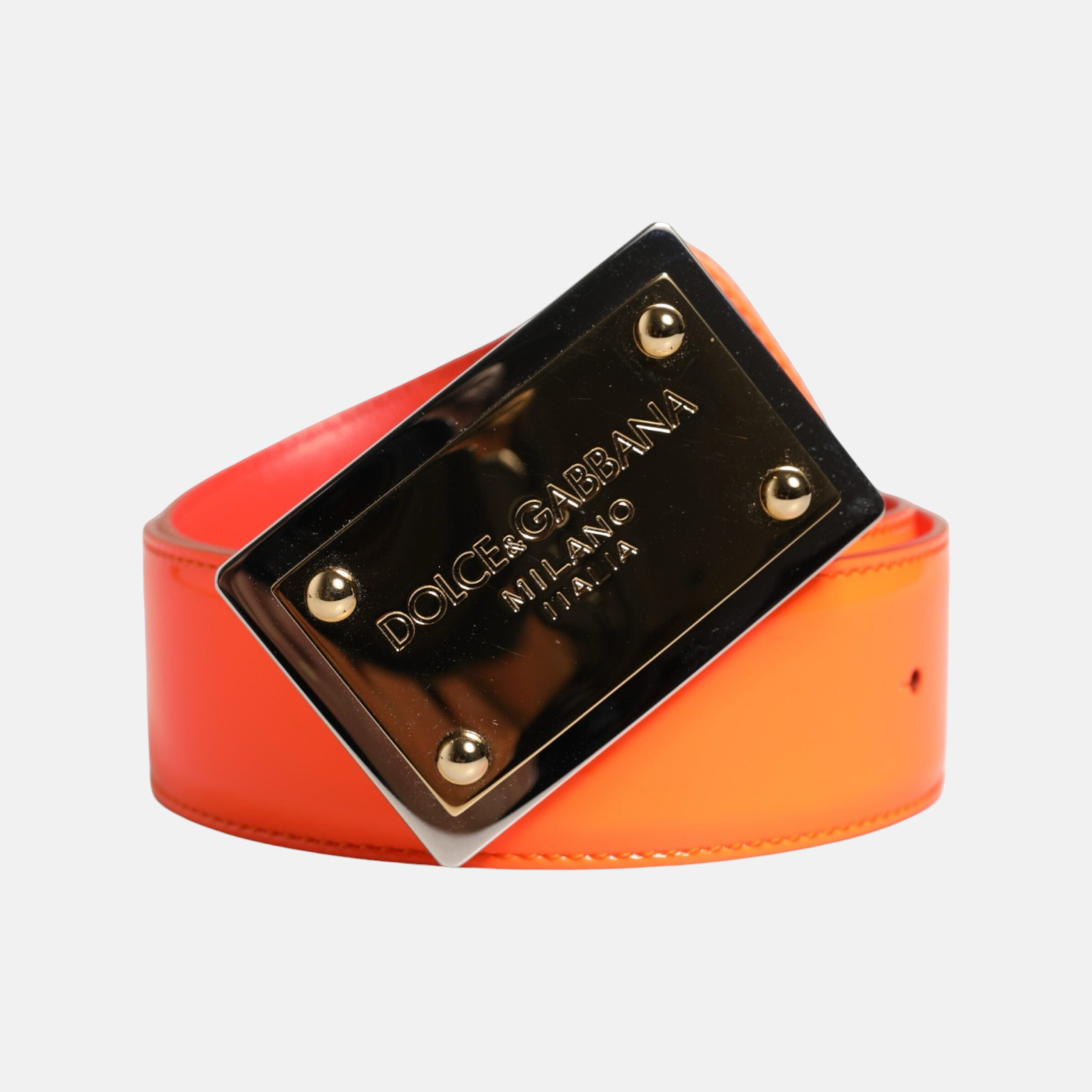 Dolce & Gabbana Metal Logo Buckle Belt Front View