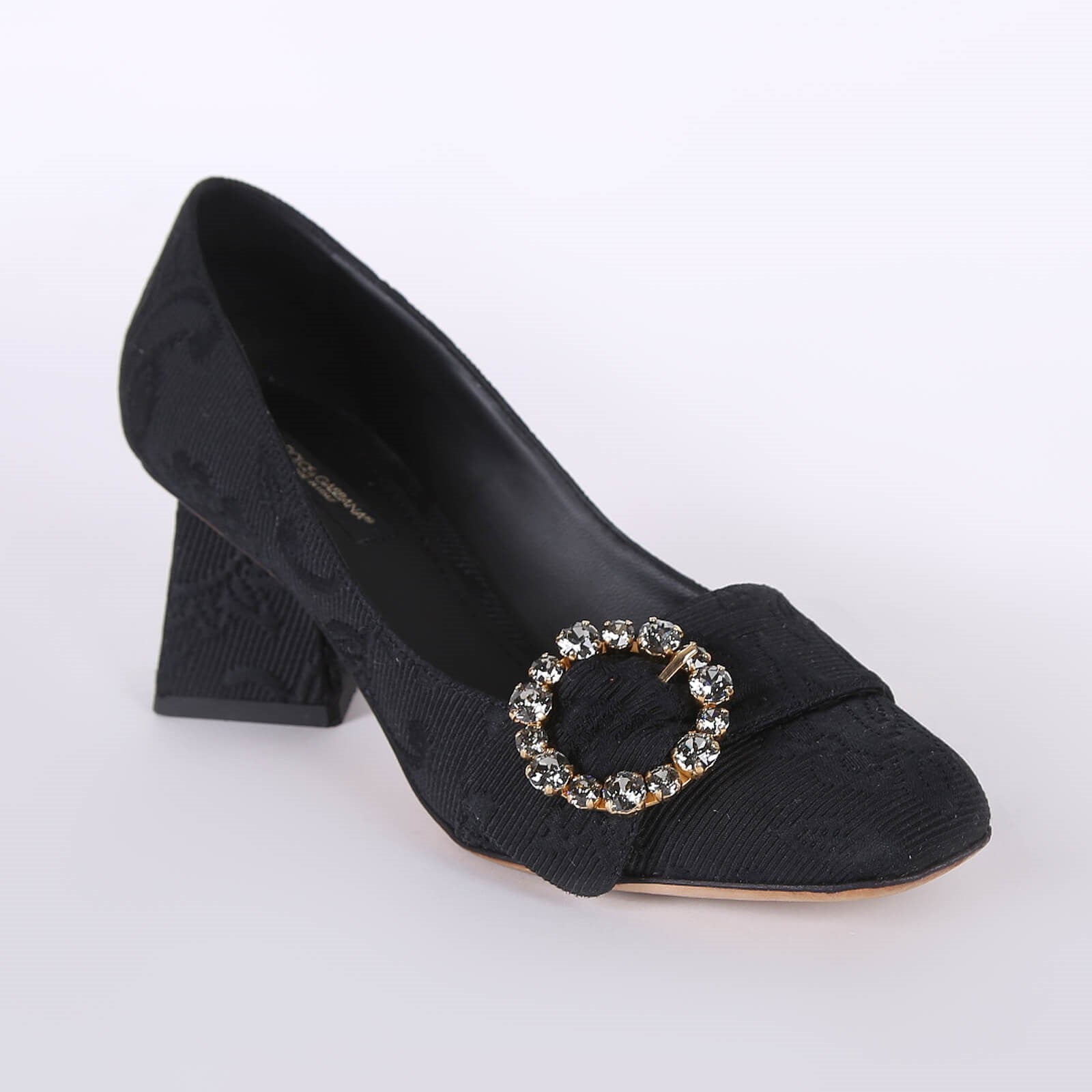 Токчета Dolce & Gabbana Black Brocade Crystals Heels Pumps