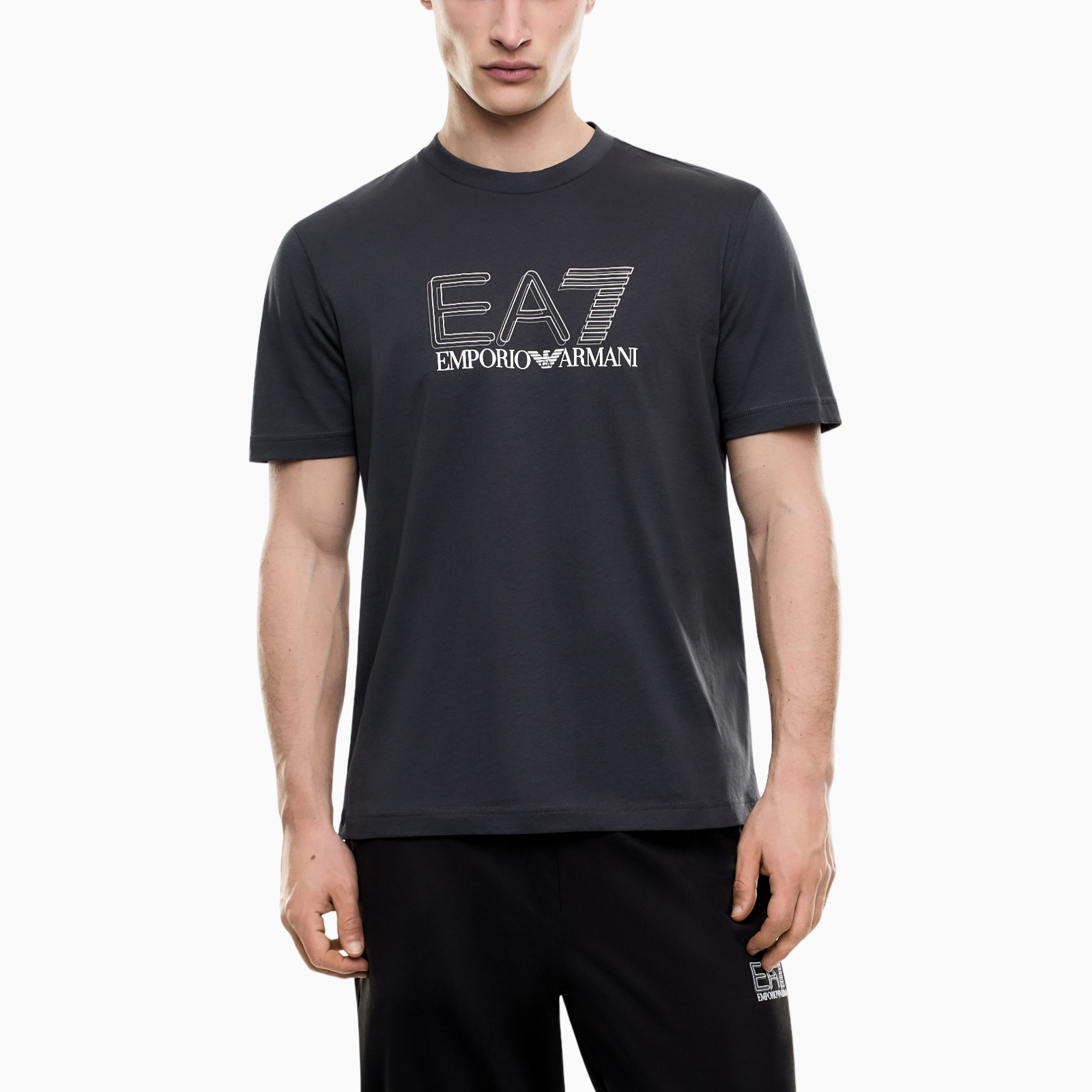 Мъжка сива тениска EA7 Emporio Armani Men T-shirt 7M001307 AF10375 U8111 Front View