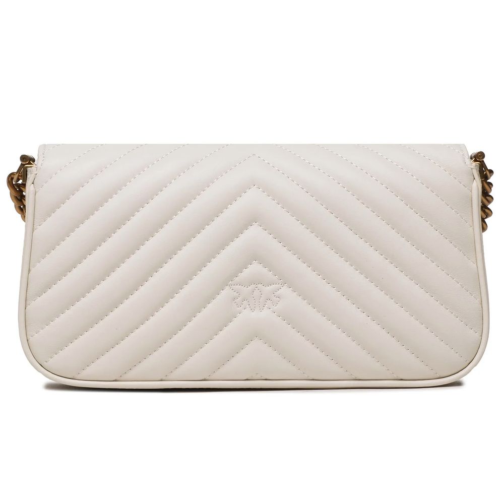 Дамска чанта Women’s shoulder bag PINKO 100068A0GKZ14Q Love Click Baguette Mini White back view