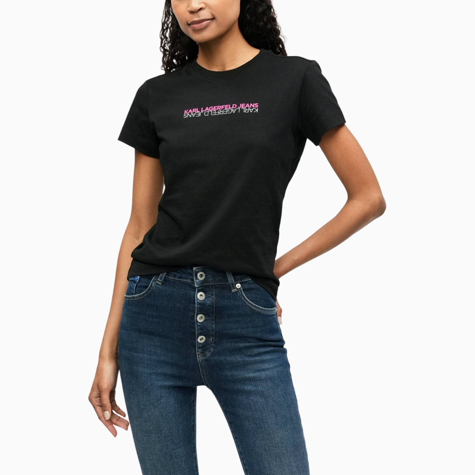 Мъжка тениска Karl Lagerfeld Jeans Women T-shirt B1W17053 999 Front View