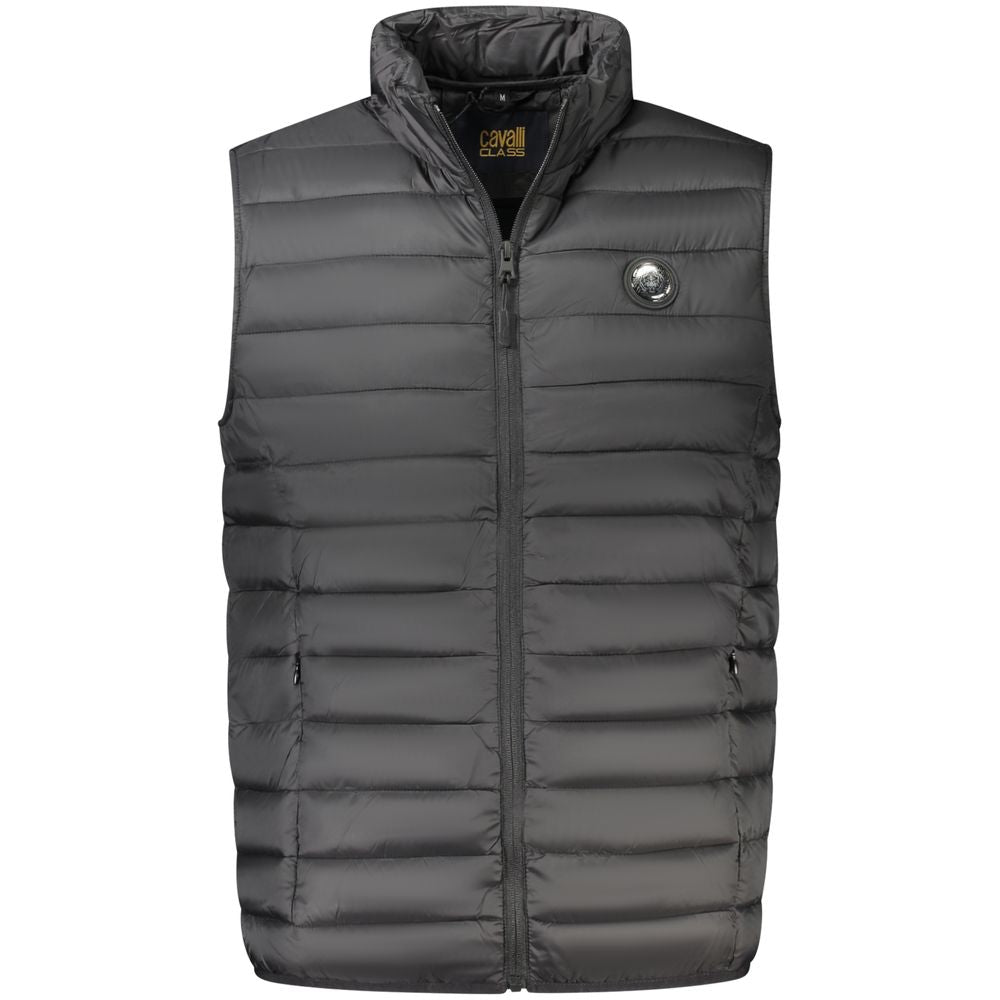 Мъжки черен елек Cavalli Class Men Gilet TXT40USB049 BL04926 Front View