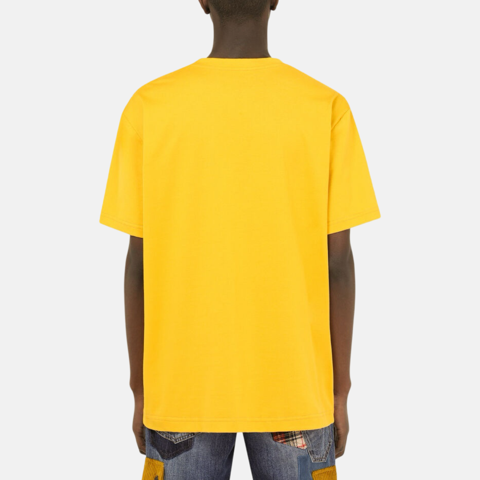 Мъжка жълта тениска Dolce & Gabbana 3D DG Logo Men T-shirt G8NB3Z FU7EQ