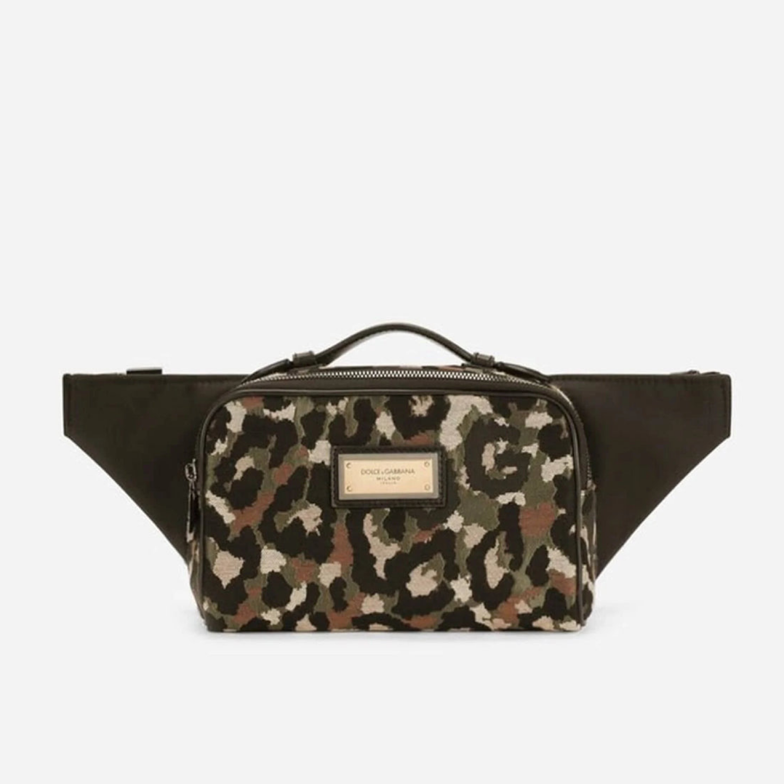 Dolce & Gabbana Camouflage Jacquard DG Logo Waist Bag BM2036 AQ755 8B015 Front View