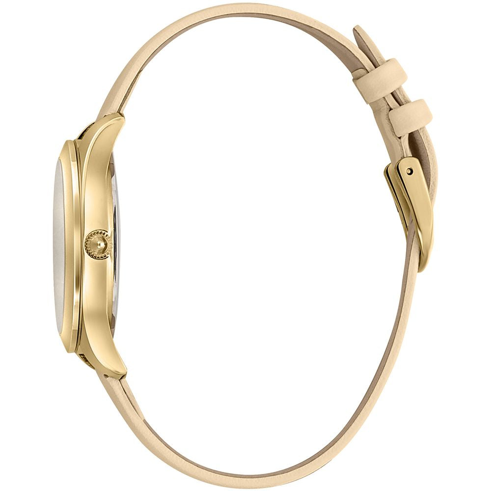 Just Cavalli Beige Leather Dress Watch