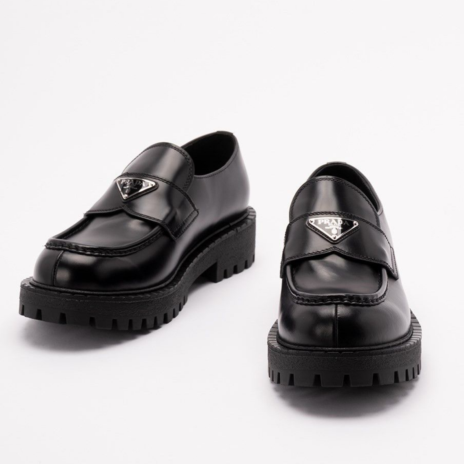 Prada Double Chocolate Men Loafers Front View