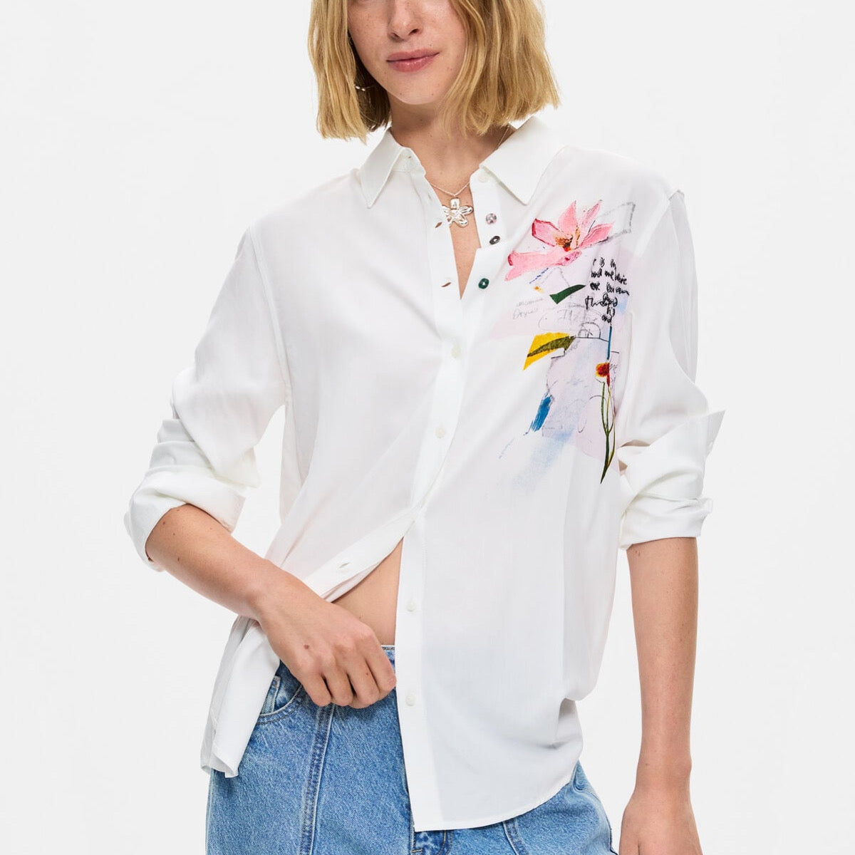 Дамска риза Desigual women’s shirt 26WWCW12 1000 front view 