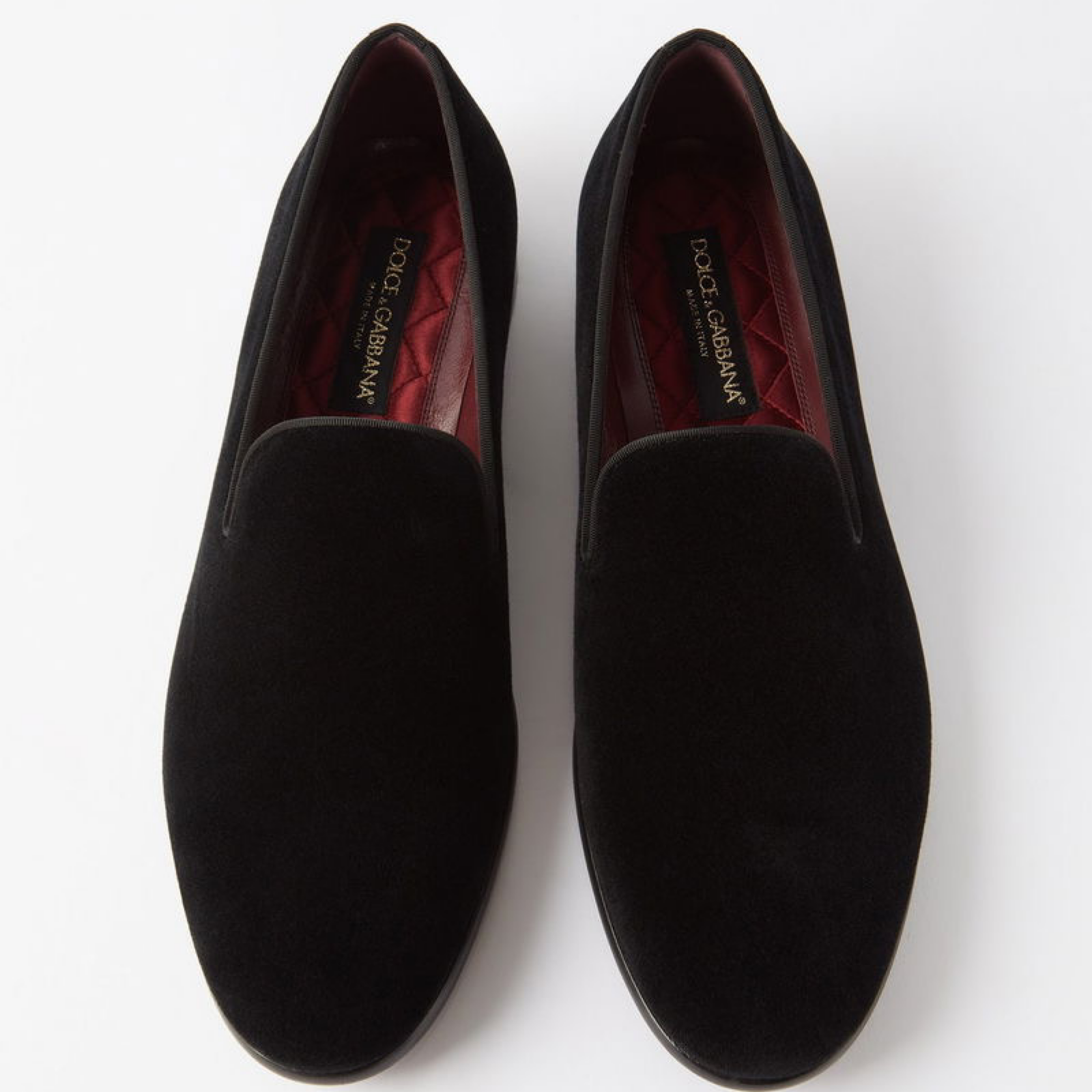 Мъжки черни велурени мокасини Dolce & Gabbana Black Suede Men Loafers Top View