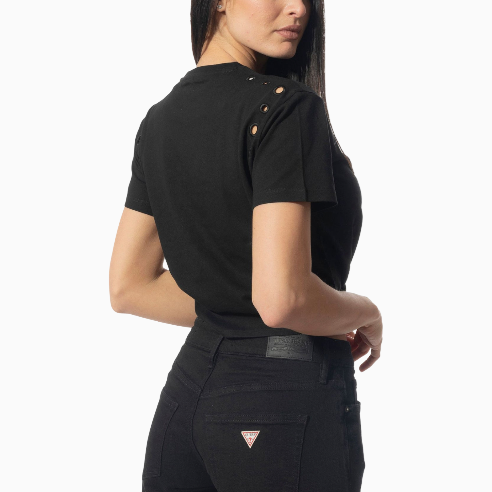 Дамска черна тениска Guess Women T-shirt W5GI18 I3Z14 Back View