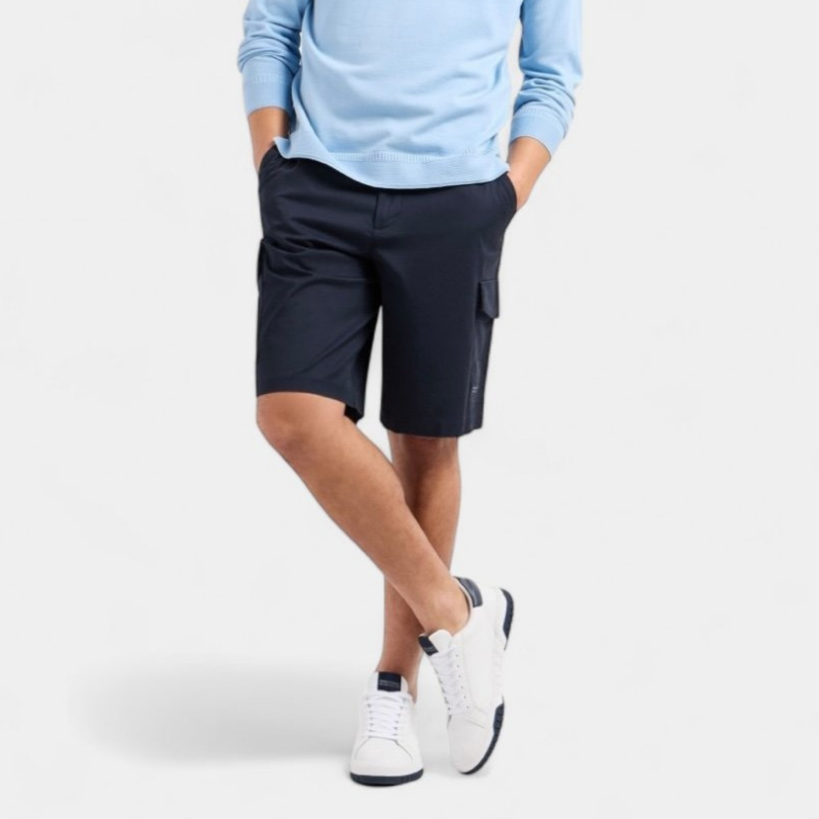 Мъжки сини къси панталони Armani Exchange 3DZS07 ZN3TZ Front View