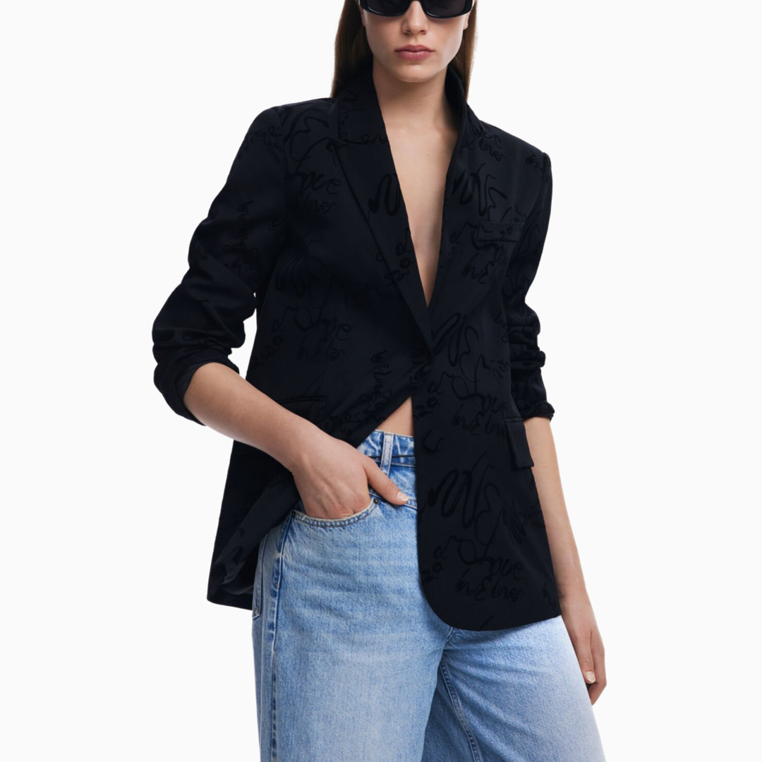 Дамско черно сако Desigual 25SWEW22