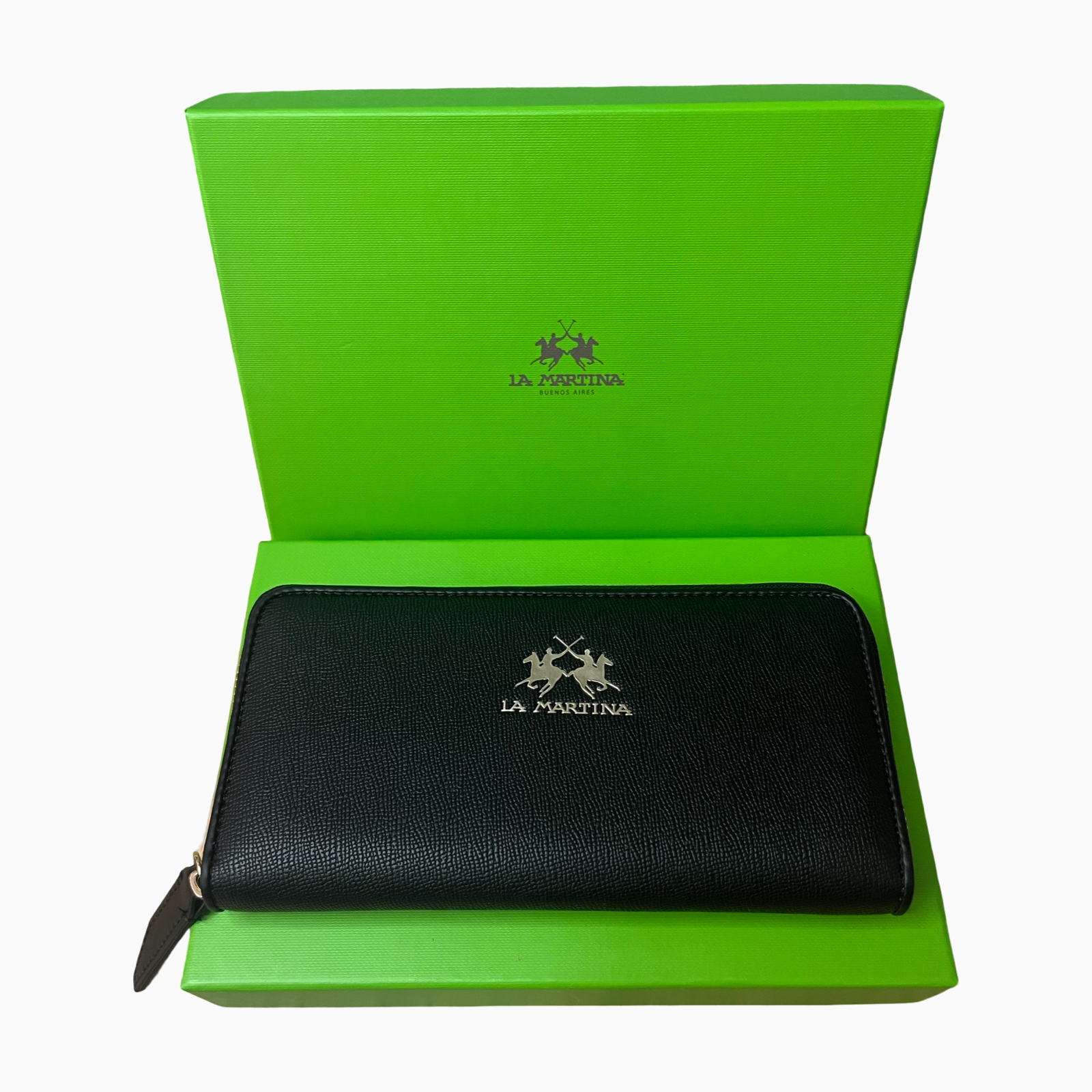 Дамско клъч портмоне Women's clutch wallet La Martina LMPD01156T Black front view