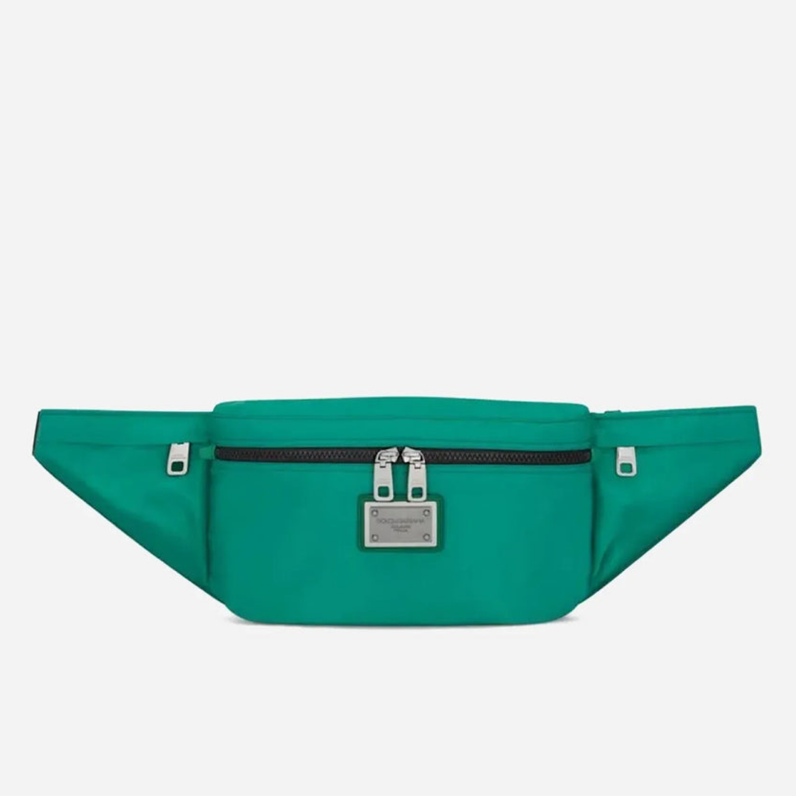 Dolce & Gabbana Green Logo Plaque Waist Bag Front View