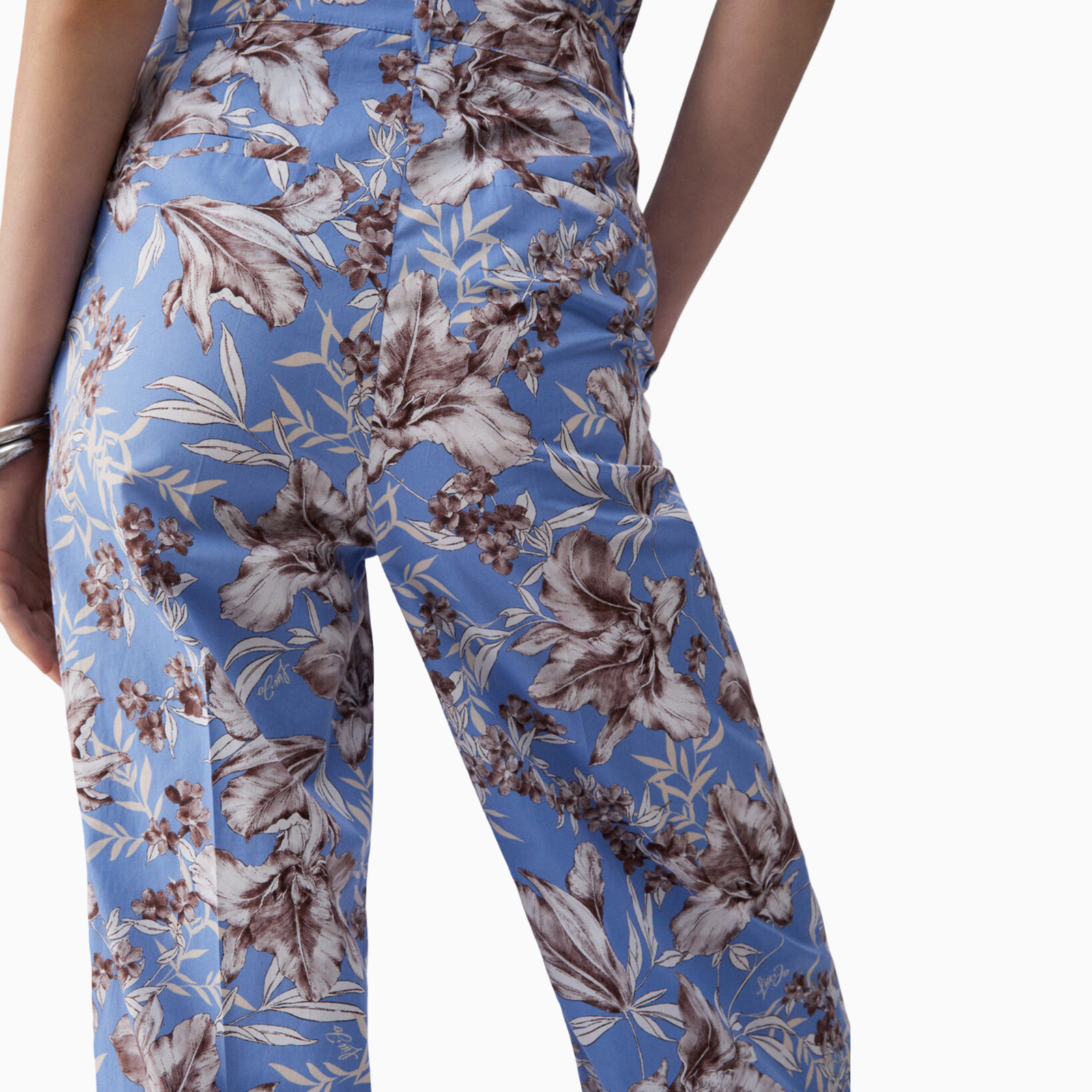 Дамски флорален панталон Liu Jo Poplin Palazzo Trousers WA6441 T4853 P9502 Back View
