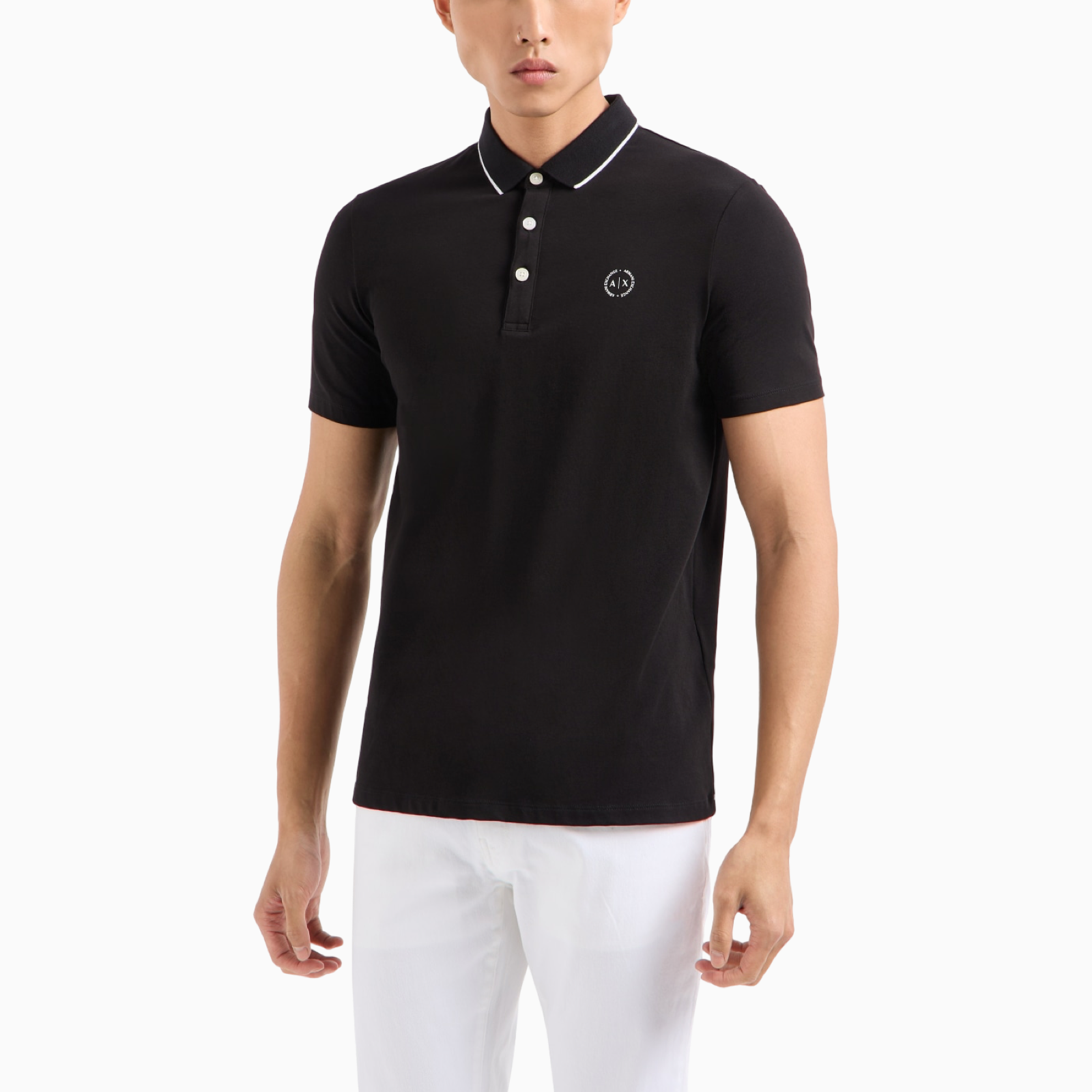 Мъжка черна поло тениска Armani Exchange 8NZF70Z8M9Z11200