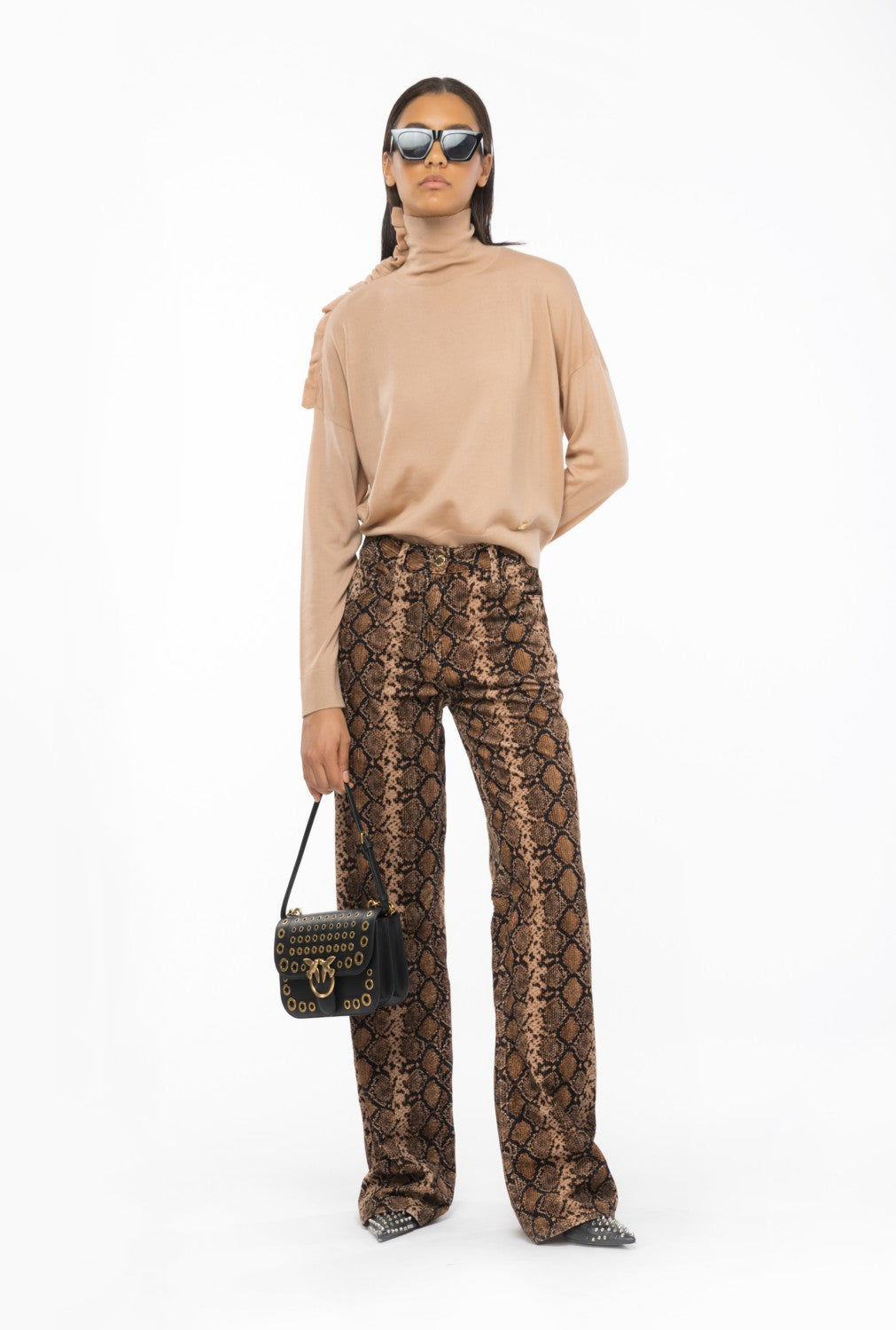 Дамски кадифен/джинсов панталон Women’s corduroy trousers PINKO 101958A17F38ZC8 Python print