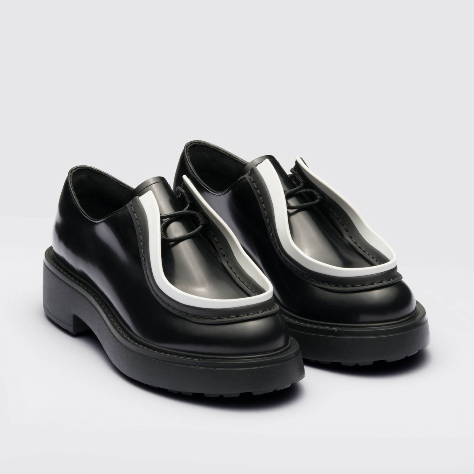 Prada Diapason Lace-Up Women Moccasins Front View