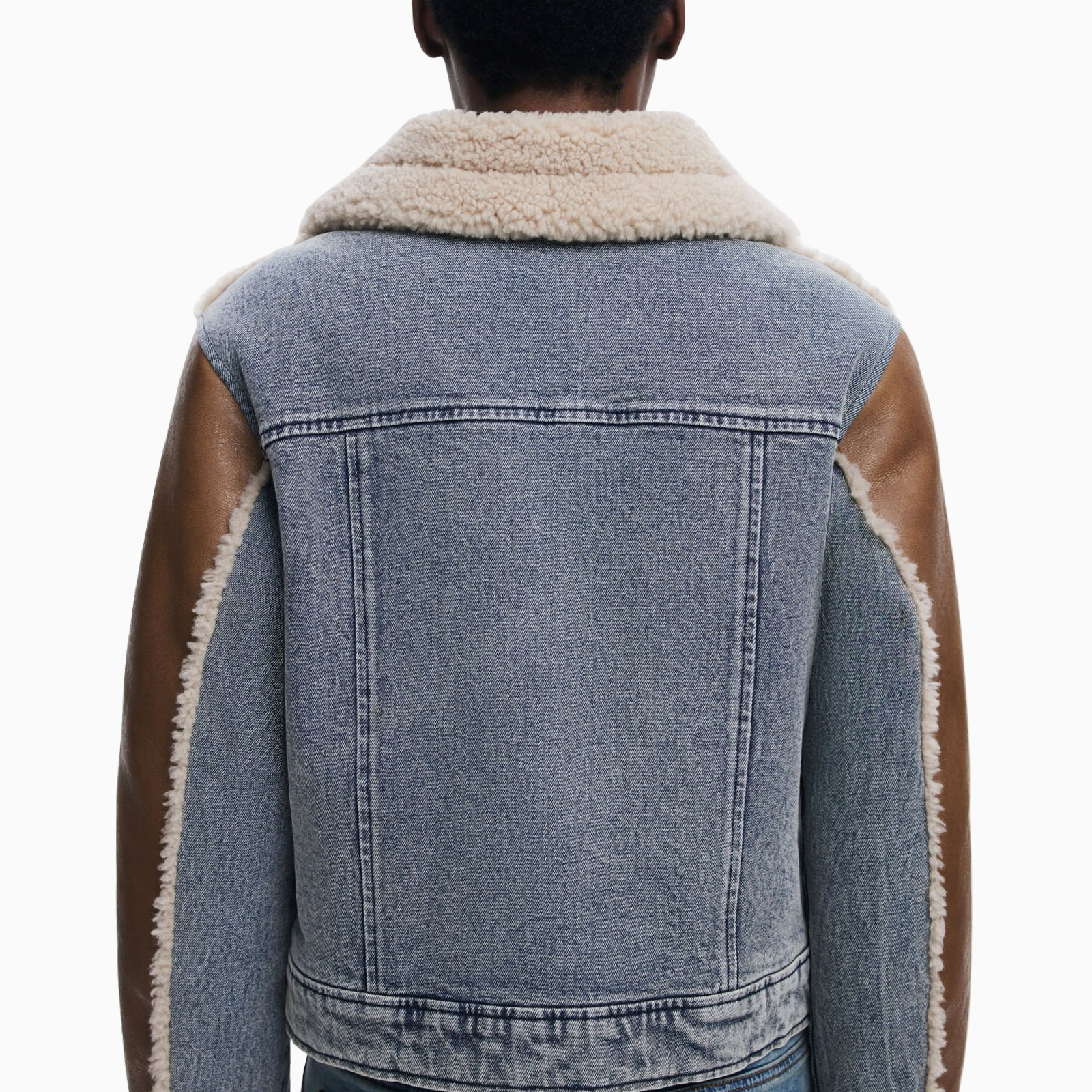 Дамско кожено дънково яке Desigual Women Jacket 25WWEW39 Back View