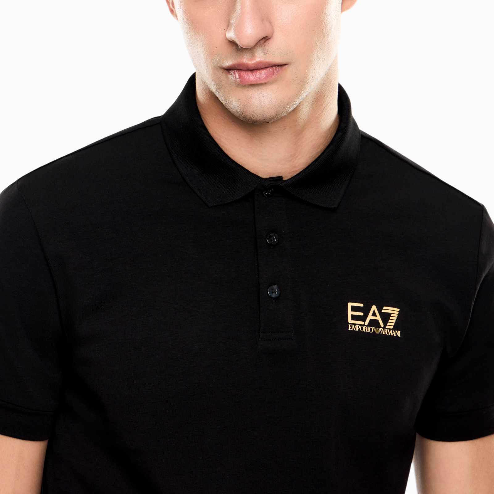 Мъжка черна поло тениска EA7 Emporio Armani Men Polo 8NPF14PJVQZ0208 Close-Up