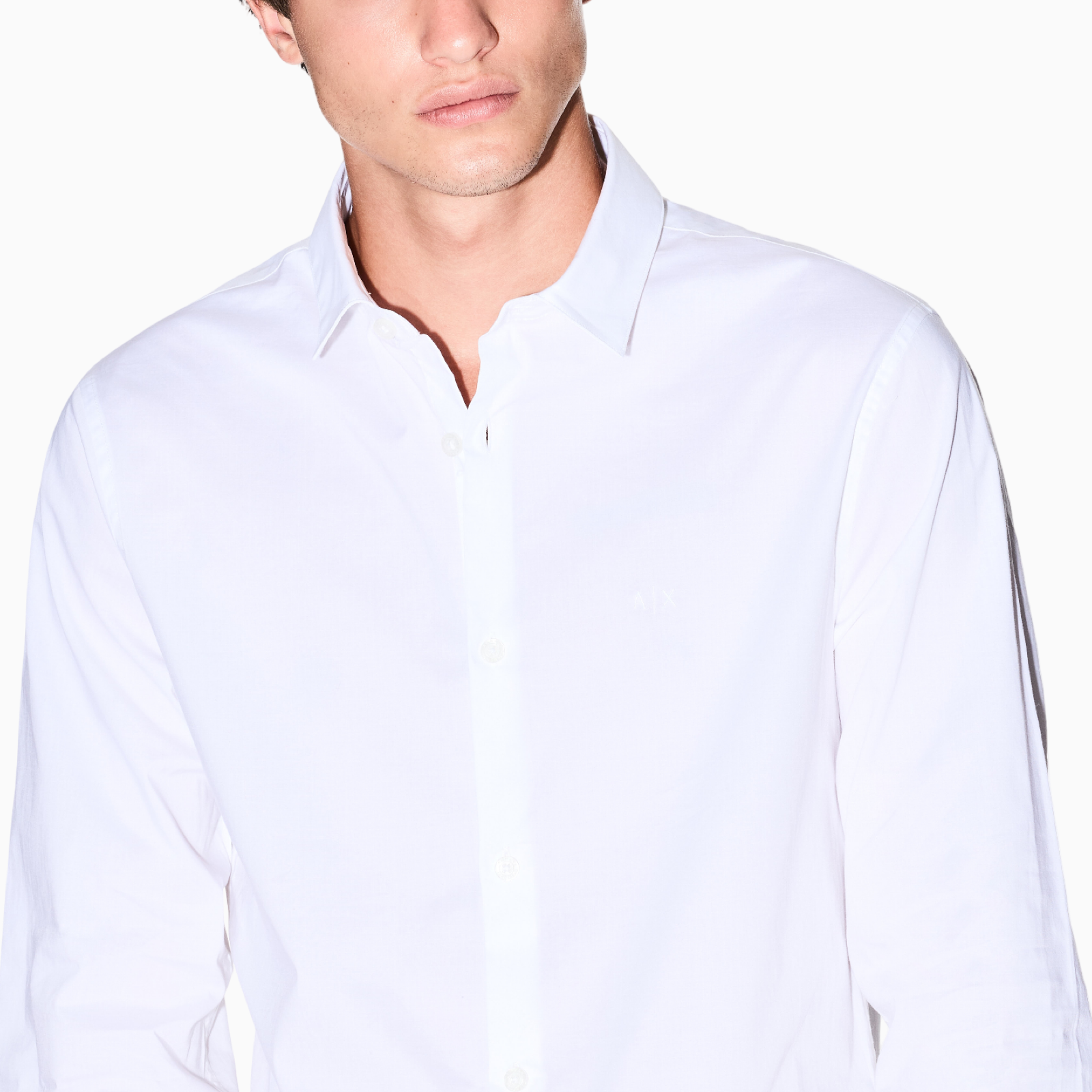 Мъжка бяла риза Armani Exchange Men Shirt 8NZC31 ZN28Z 1100 Close-Up