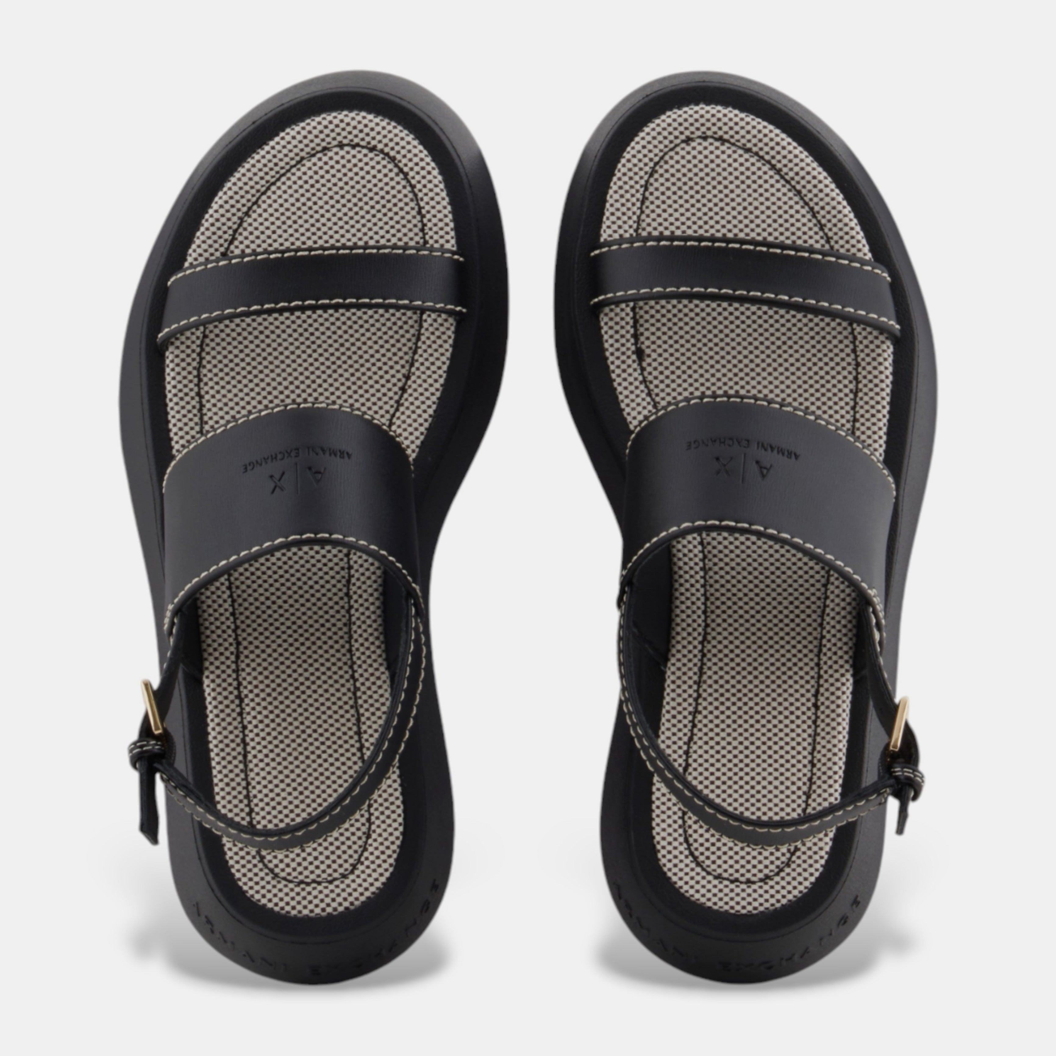 Дамски сандали на платформа Women’s Micro-Saffian Platform Sandals Armani Exchange XDP054 XV921 00002 Black Top view