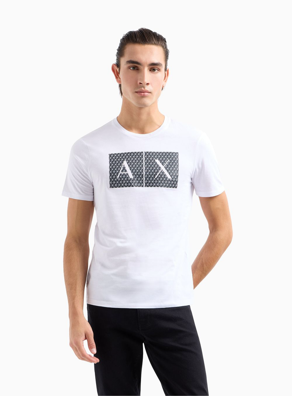 Мъжка тениска в бяло Armani Exchange 8NZTCK Z8H4Z