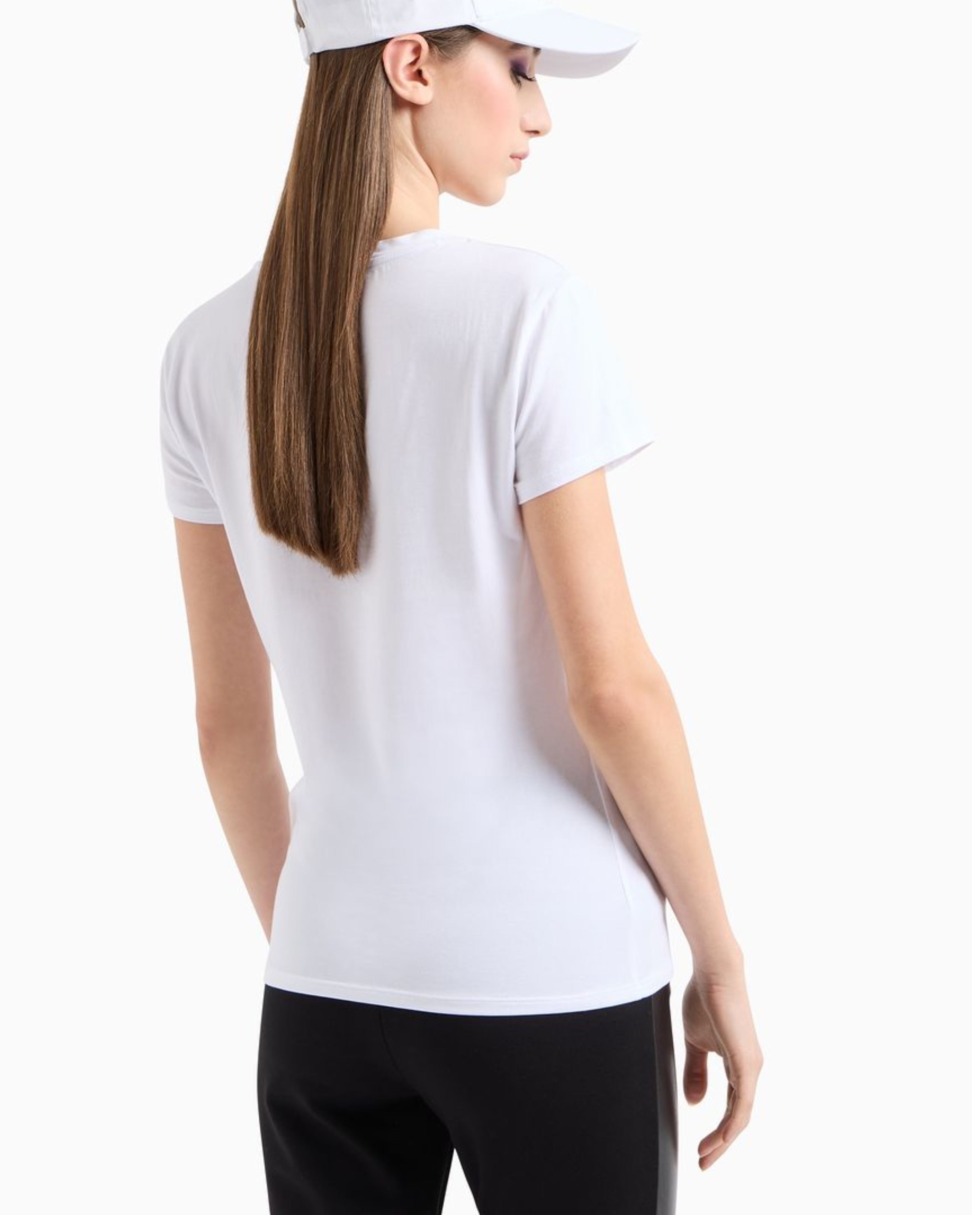 Дамска тениска в бяло с кръгло деколте Armani Exchange 8NYT86 Y8C7Z 11000 нова колекция