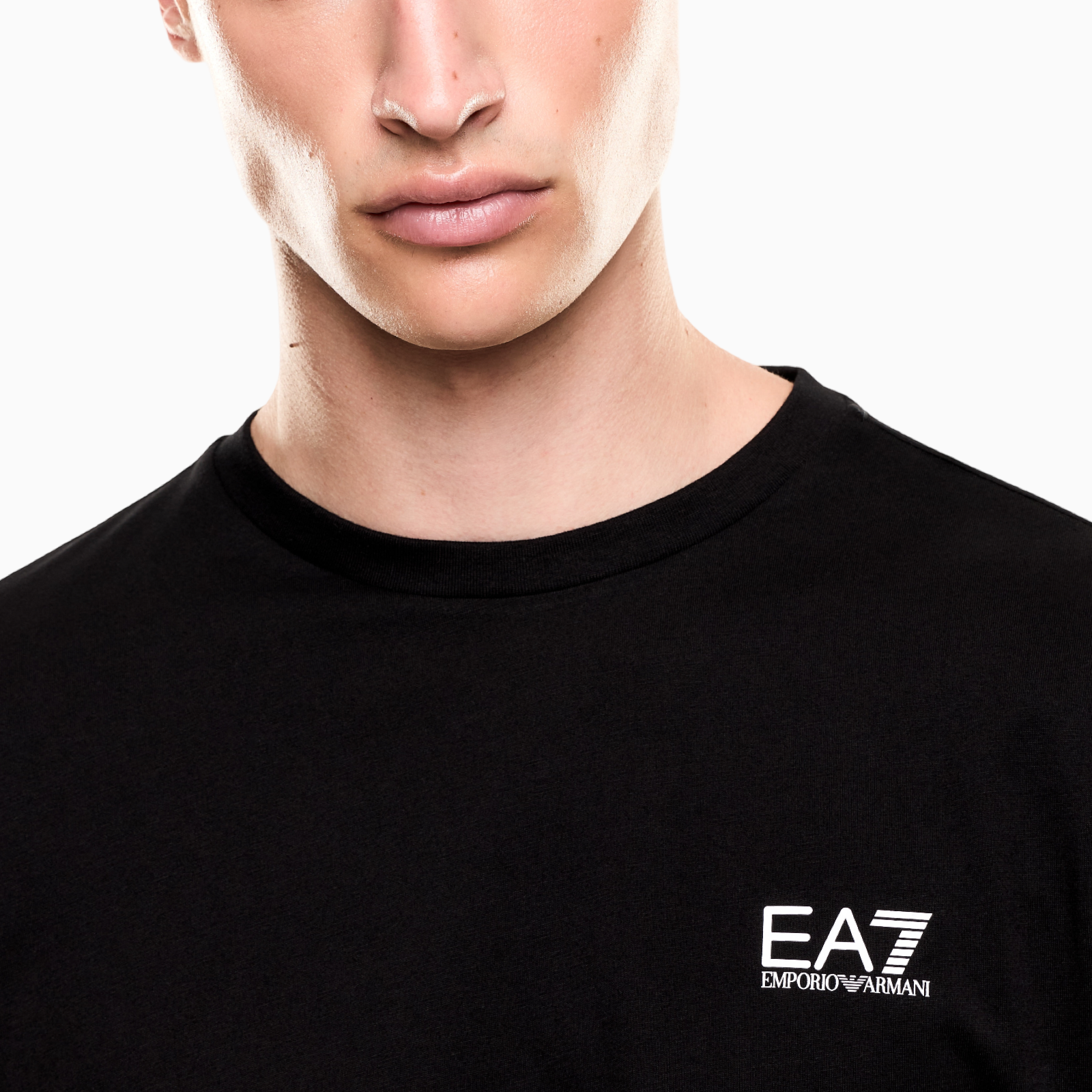 Мъжка черна тениска EA7 Emporio Armani Men T-shirt 7M000567 AF10375 MC001 Close-Up