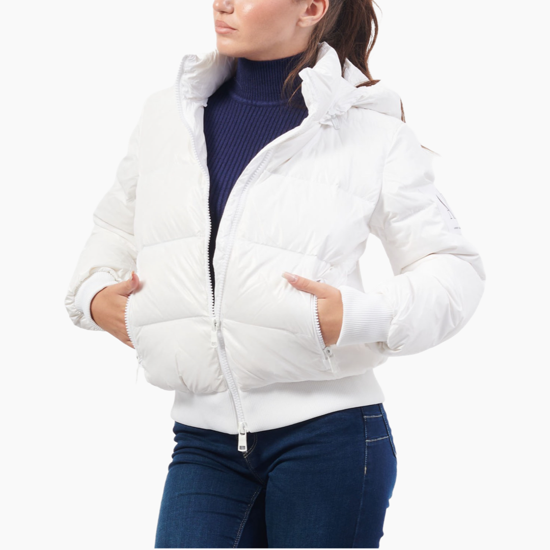 Дамско бяло пухено яке Armani Exchange XW000228 AF10860