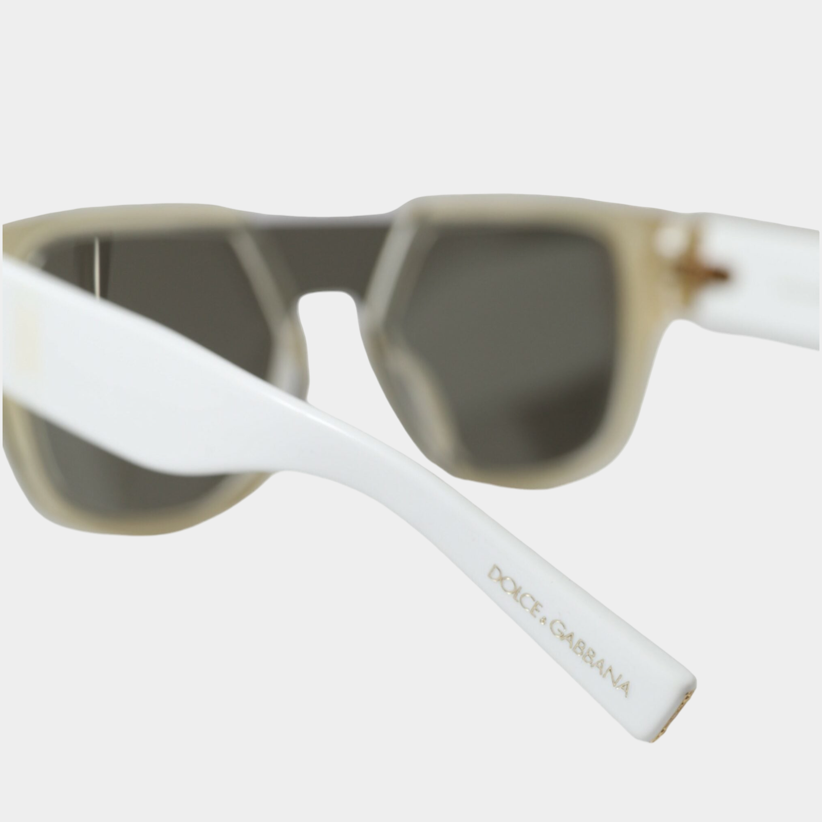 Dolce & Gabbana Chic White Acetate Designer Sunglasses