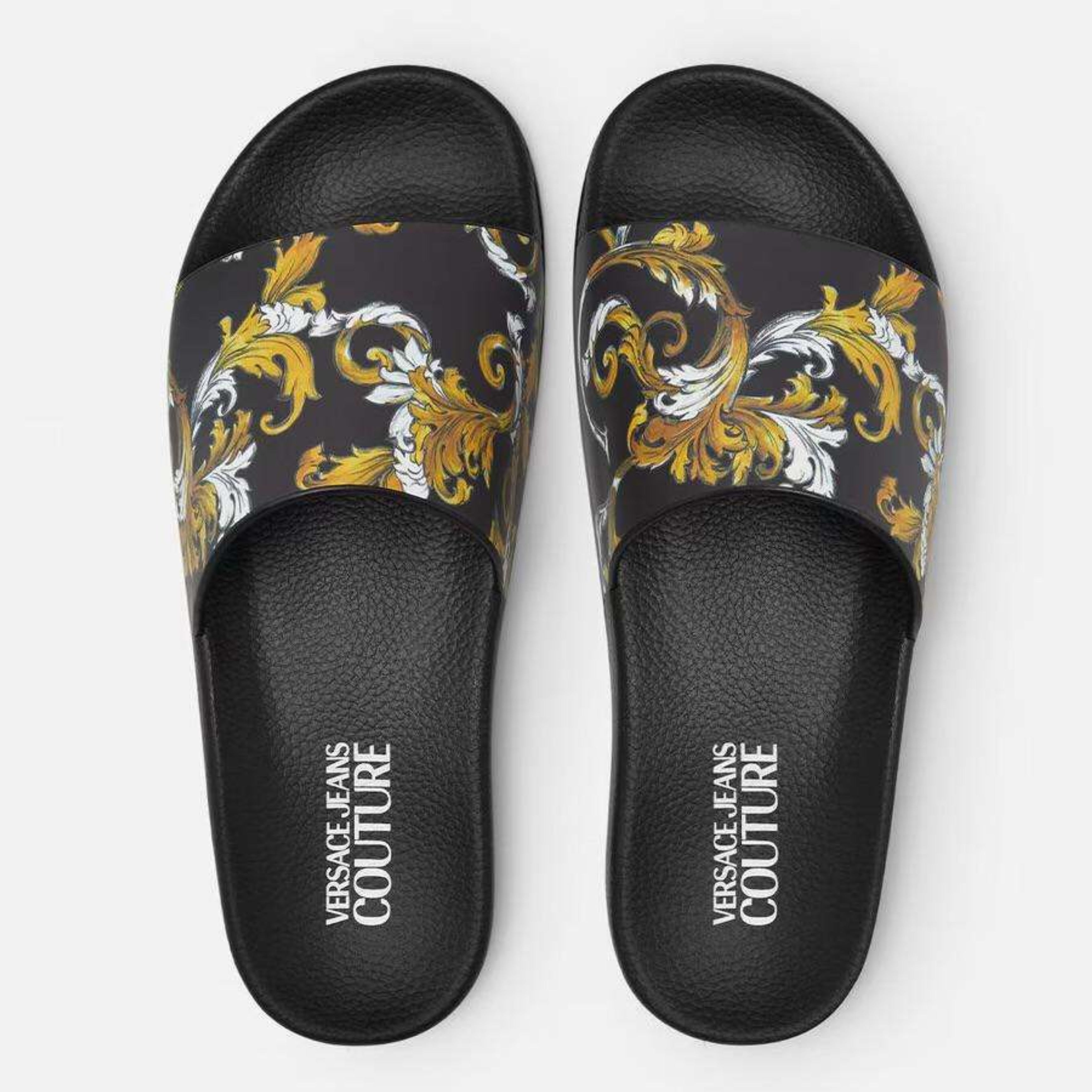 Мъжки джапанки Men’s slippers Versace Jeans Couture 78YA3SQ4 ZS365 G89 Black/Gold top view