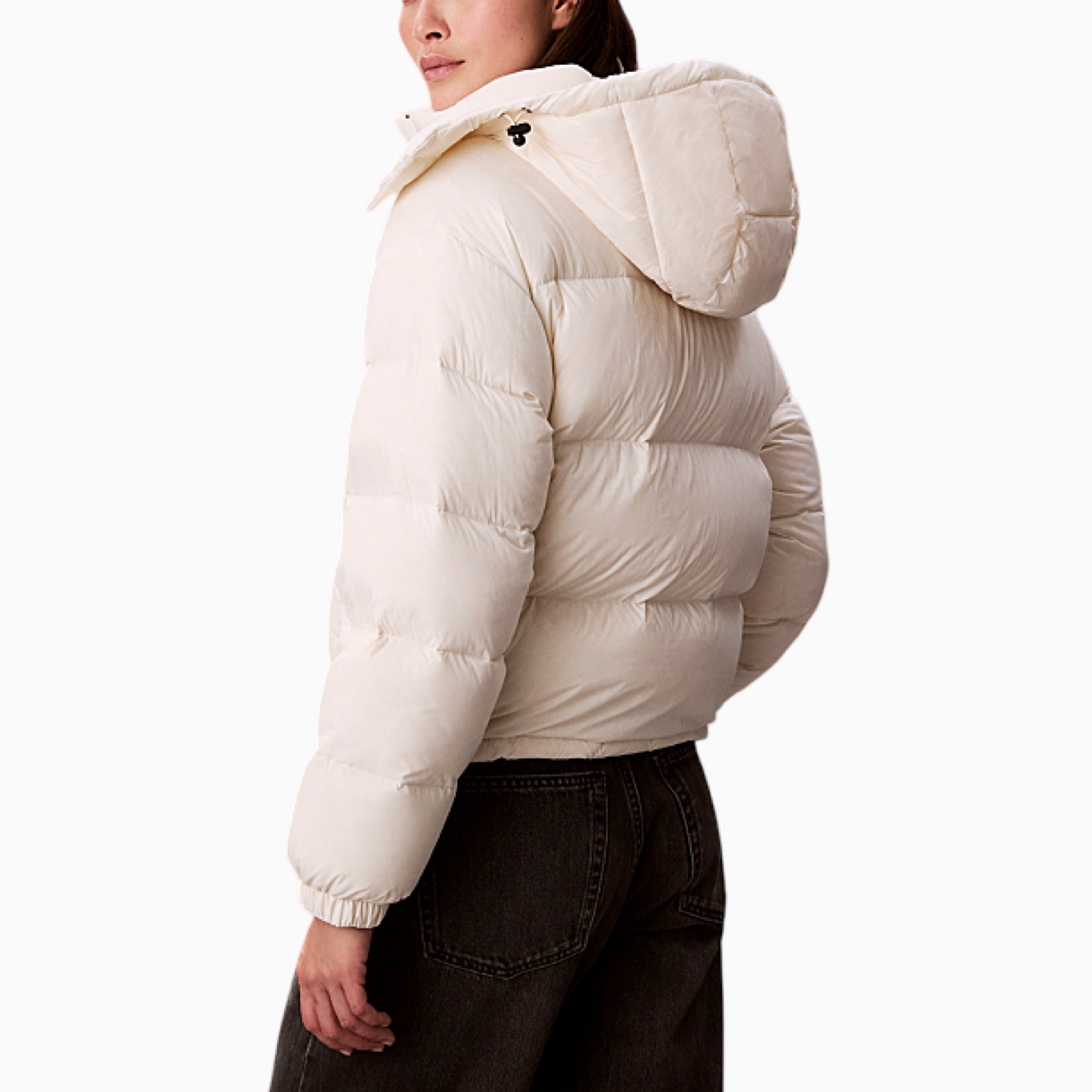 Дамско бяло пухено яке Calvin Klein Jeans Women Jacket LV047D501G Back View