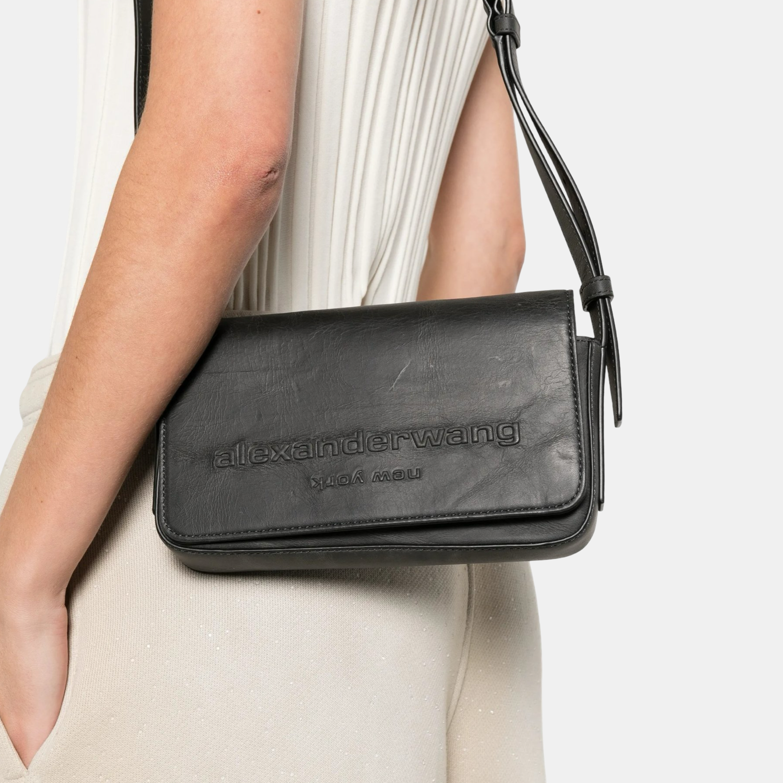 Alexander Wang Punch Flap Crossbody Bag AL20126X01L001BB Model View