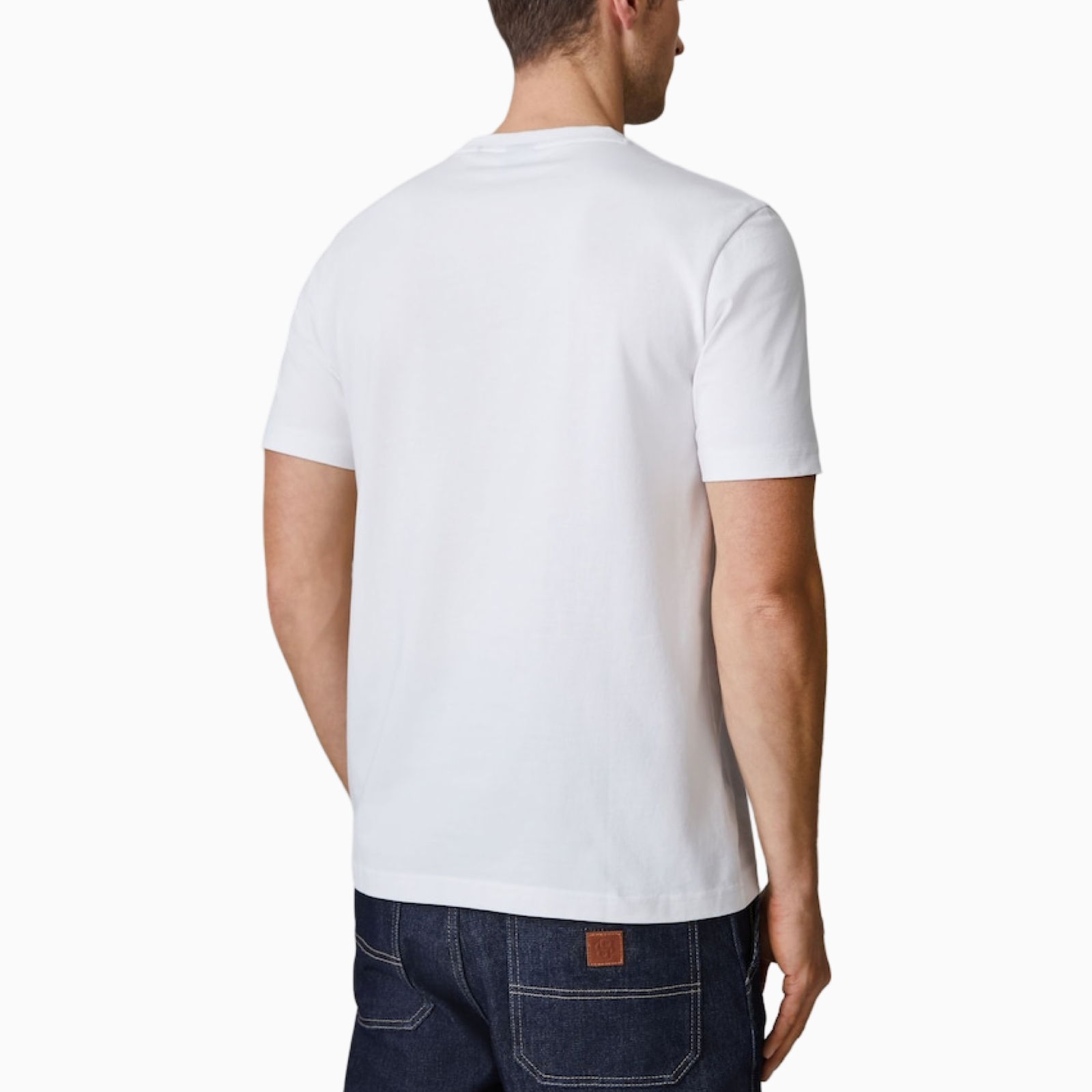 Мъжка бяла тениска Boss Men T-shirt 50556009 100 Back View