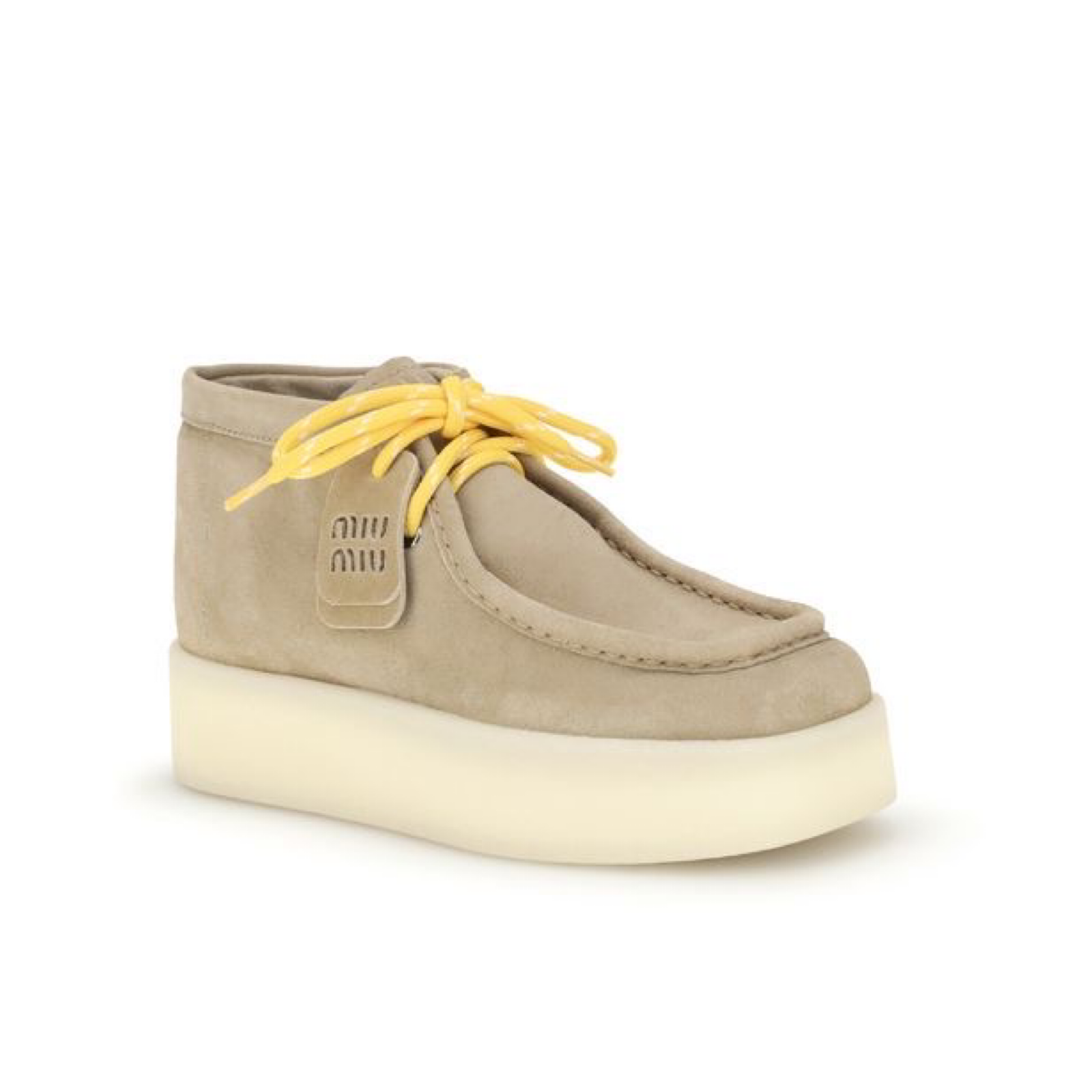 Miu Miu Platform Leather Ankle Boots Medial View