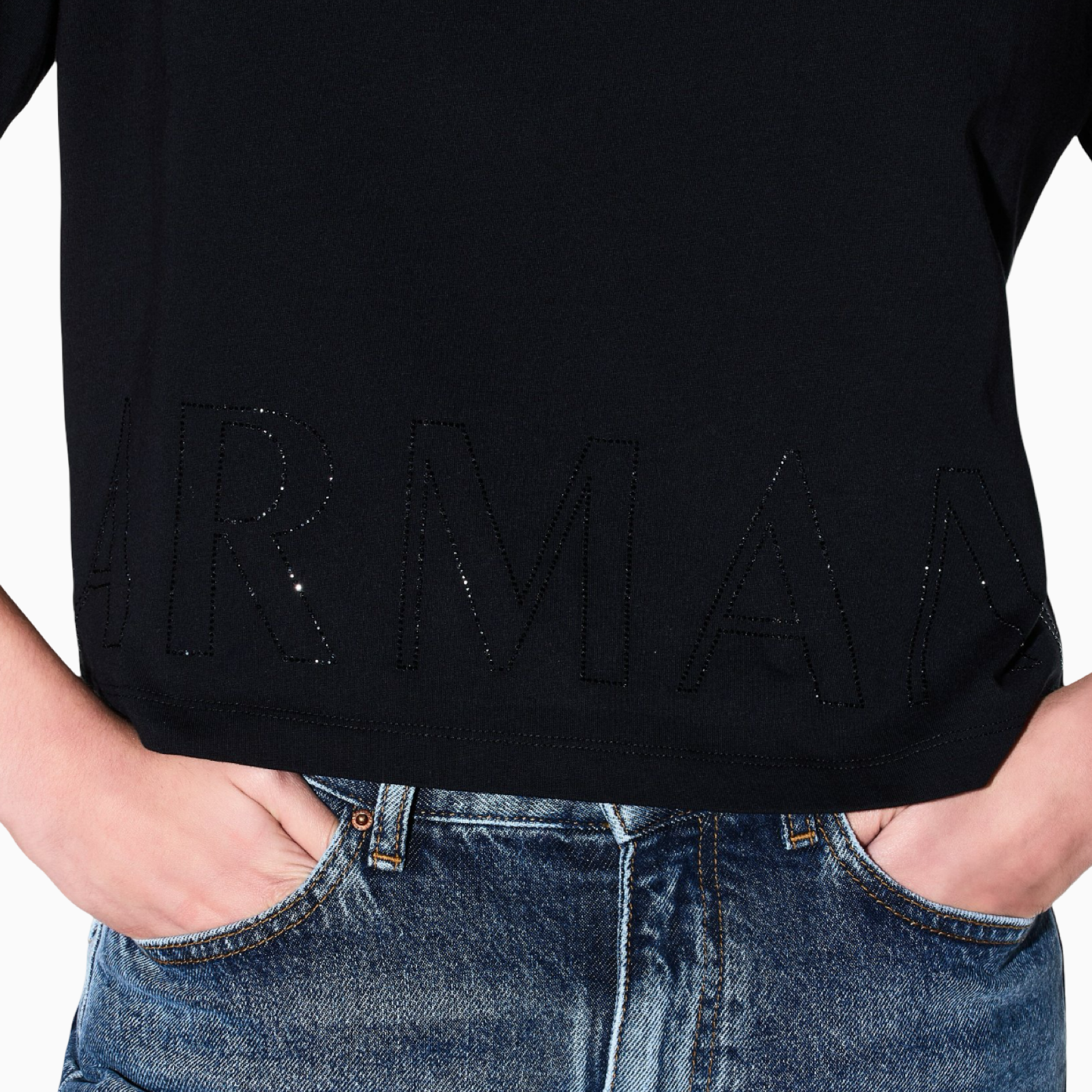 Дамска черна тениска Armani Exchange Women T-shirt XW001709AF17172UC001 Close-Up