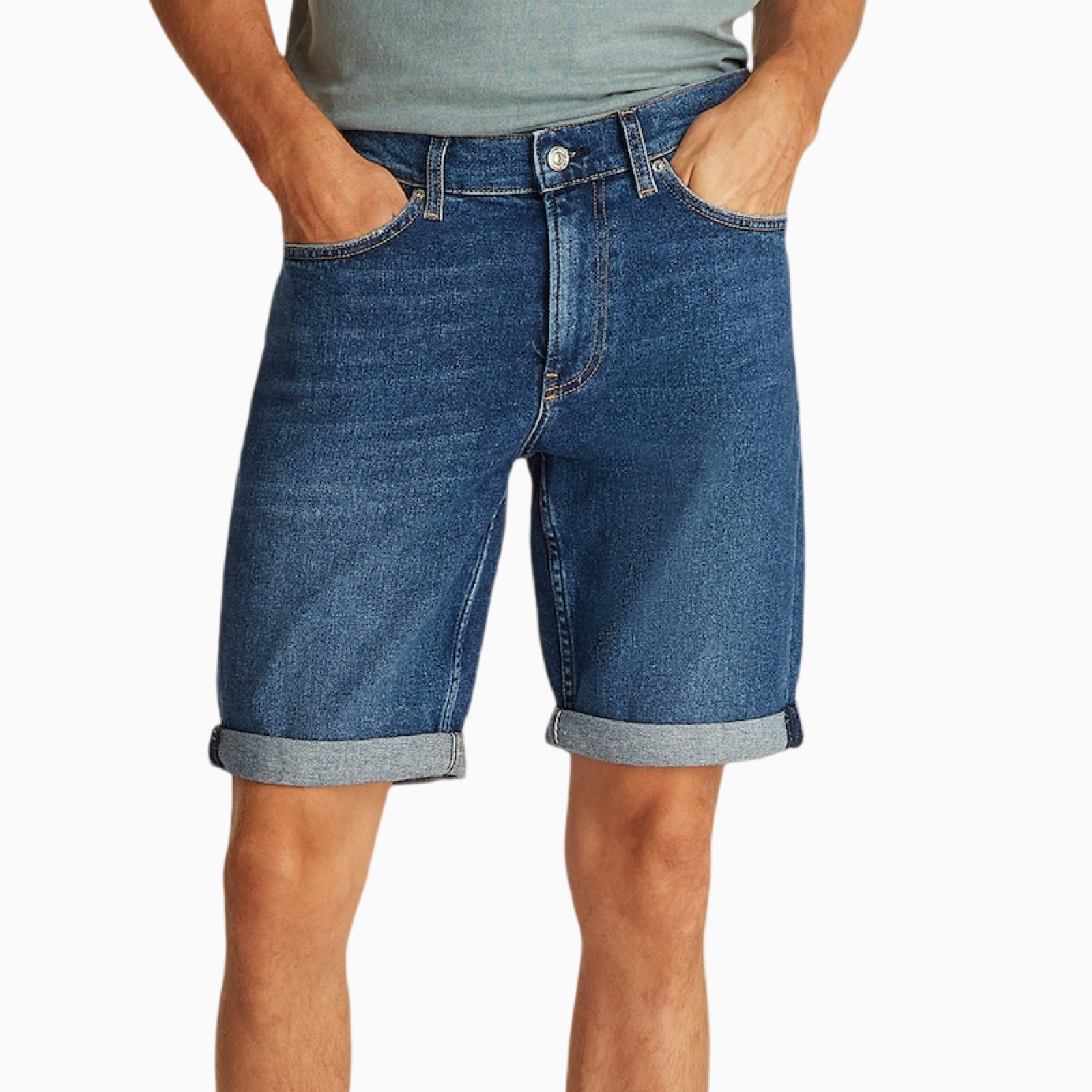 Мъжки сини дънкови къси панталони Calvin Klein Jeans J30J327184